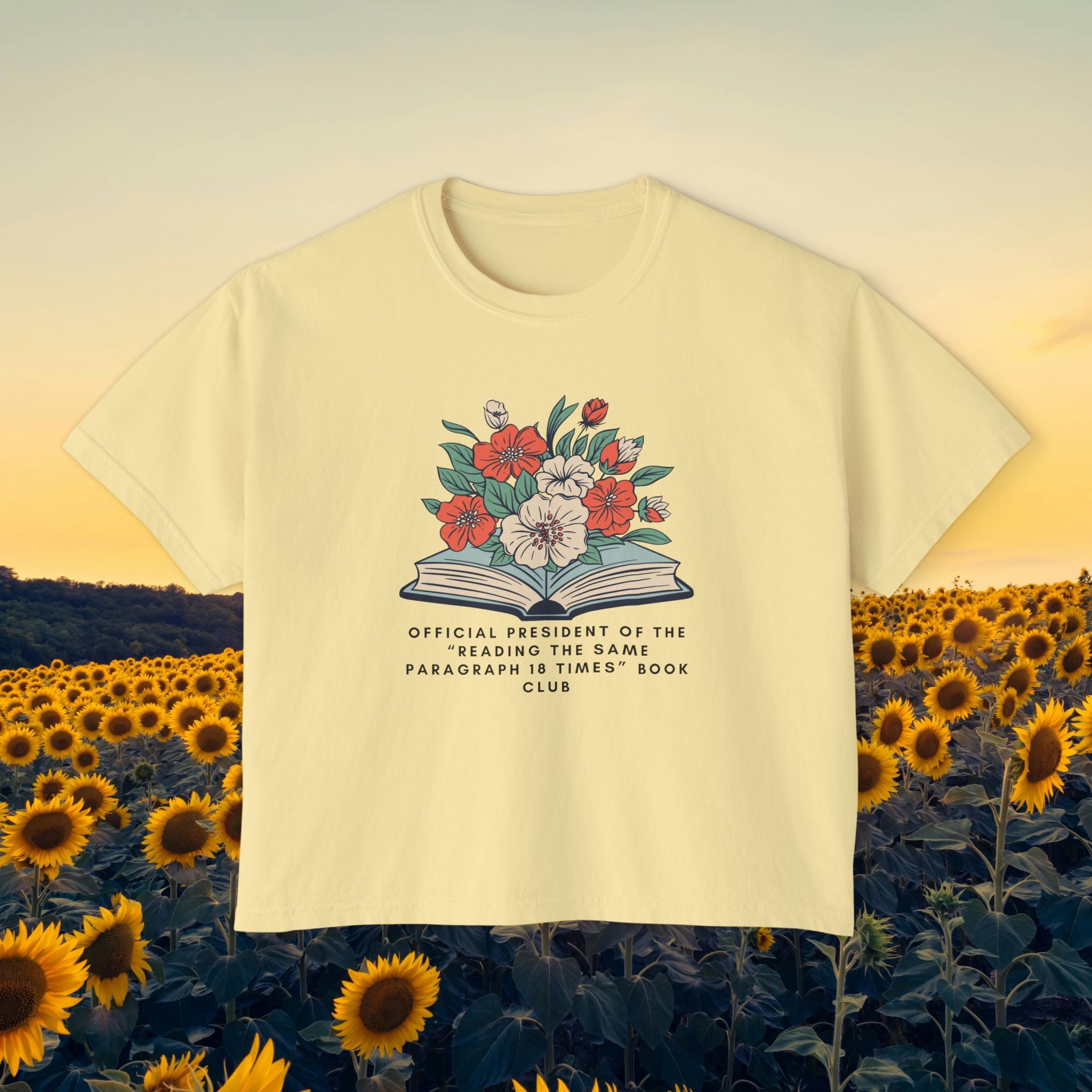 Book Club Floral Boxy Tee