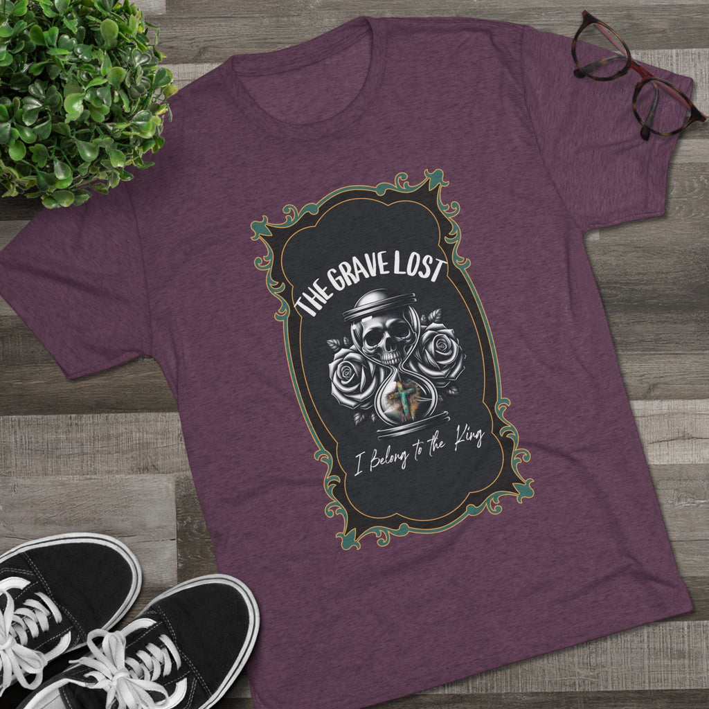 Grave Lost Skull & Roses Tee — "I Belong to the King"  Graphic Shirt