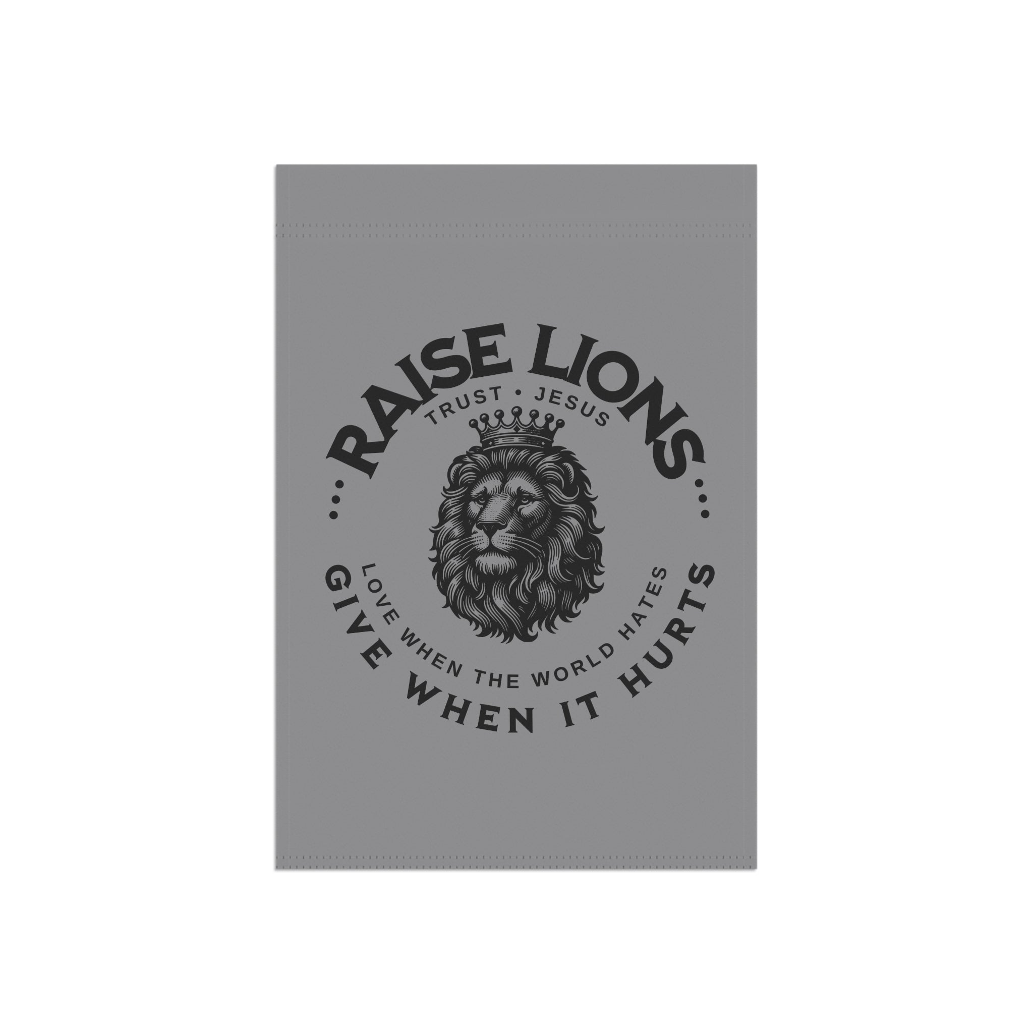 Raise Lions Garden Flag - Christian Lion Banner, 'Trust Jesus' Inspirational Yard Decor