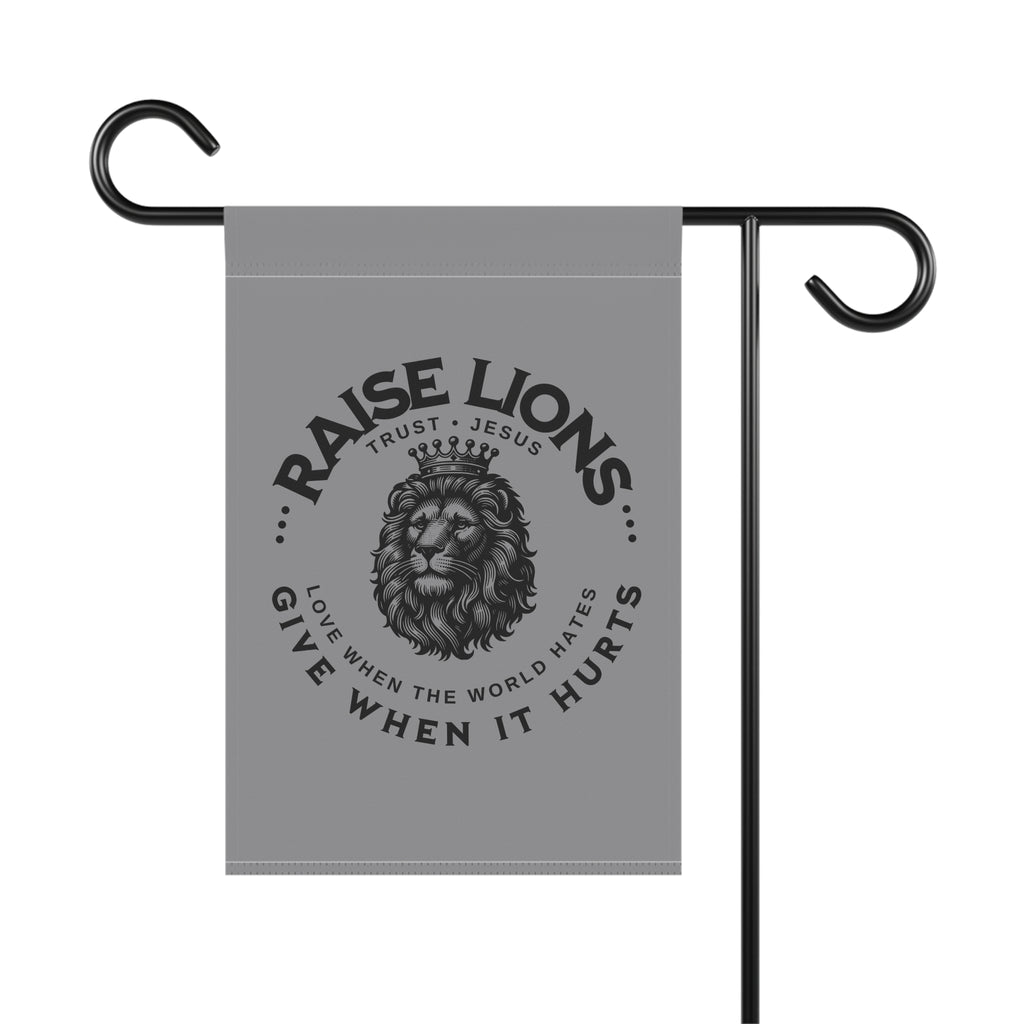 Raise Lions Garden Flag - Christian Lion Banner, 'Trust Jesus' Inspirational Yard Decor