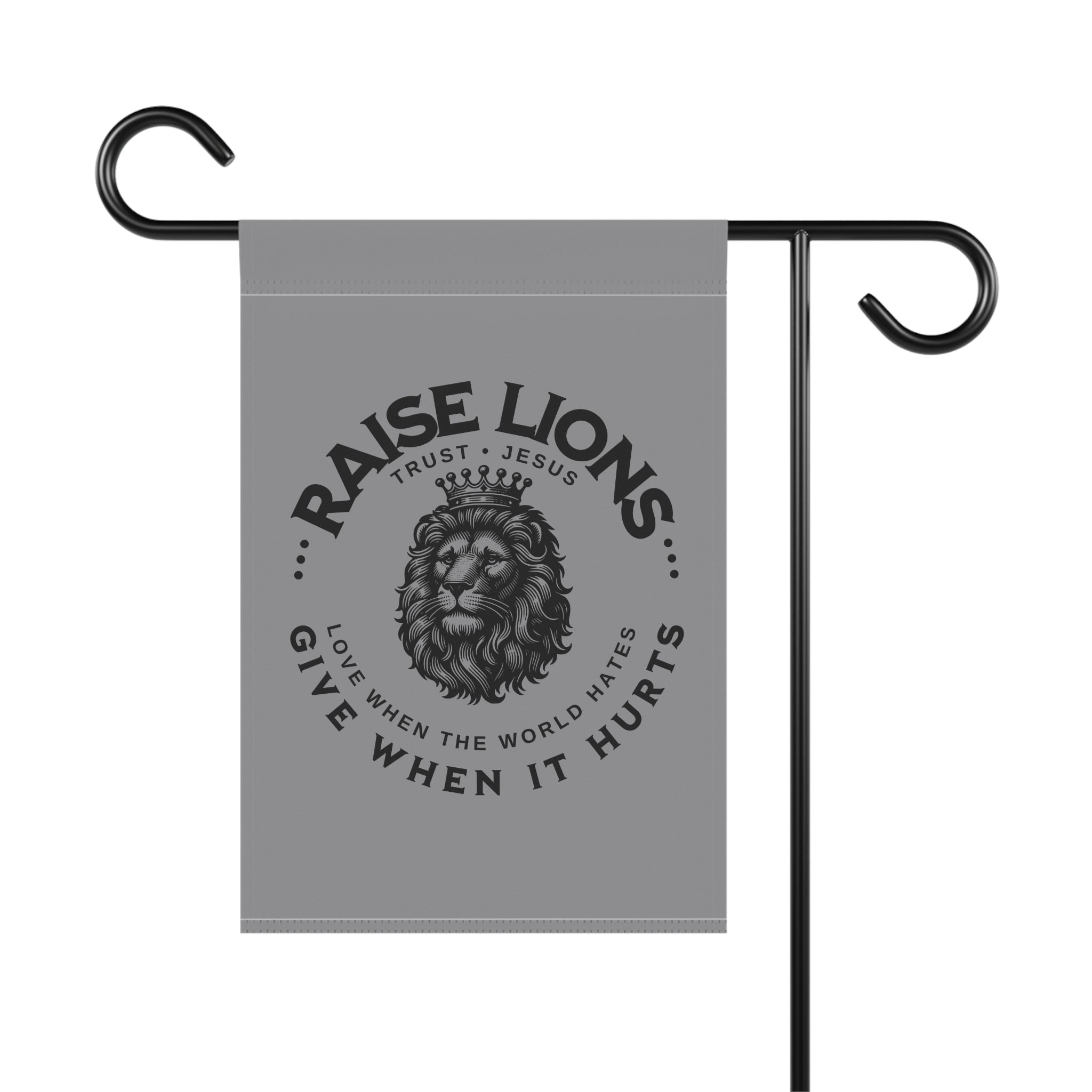 Raise Lions Garden Flag - Christian Lion Banner, 'Trust Jesus' Inspirational Yard Decor