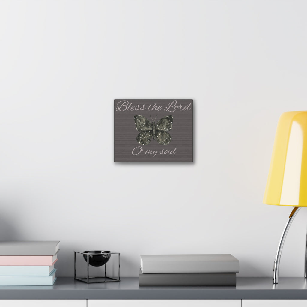 Bless the Lord Butterfly Canvas Wall Art — "Bless the Lord O' my soul" Christian Home Decor