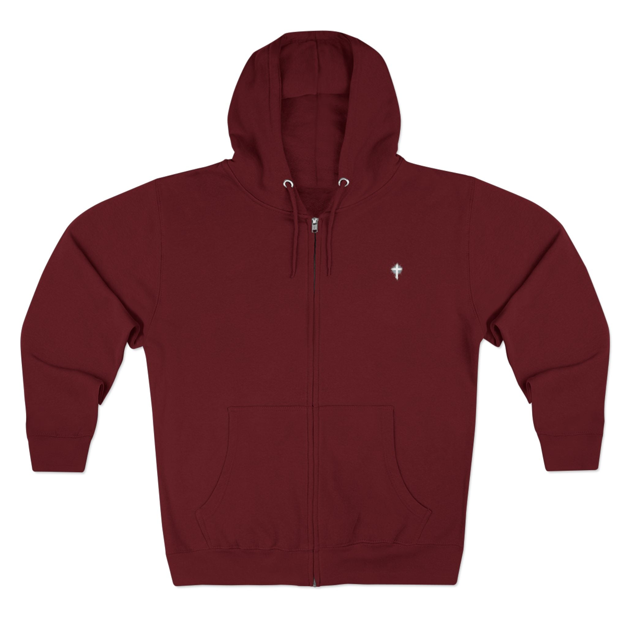 Lion Crown Zip Hoodie — "Saved Not Soft" Back Graphic Christian Streetwear