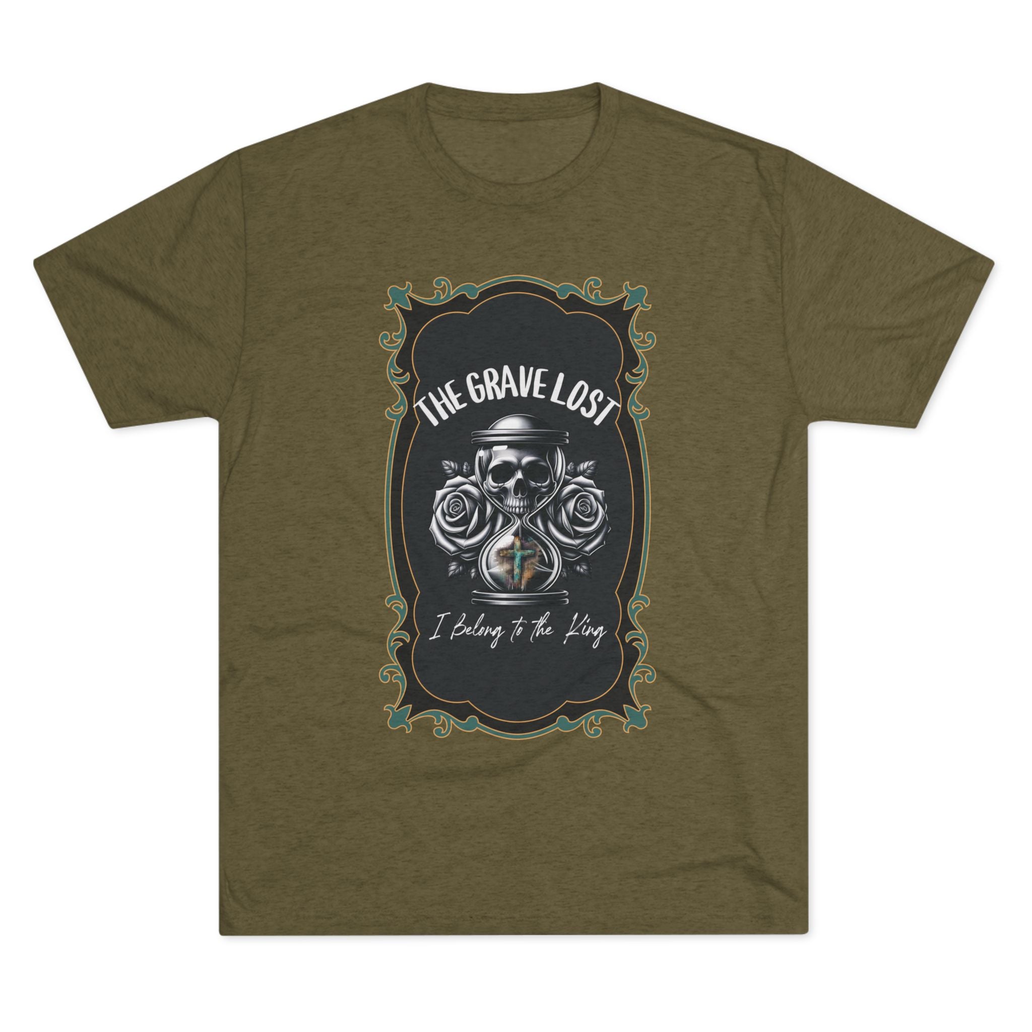 Grave Lost Skull & Roses Tee — "I Belong to the King"  Graphic Shirt