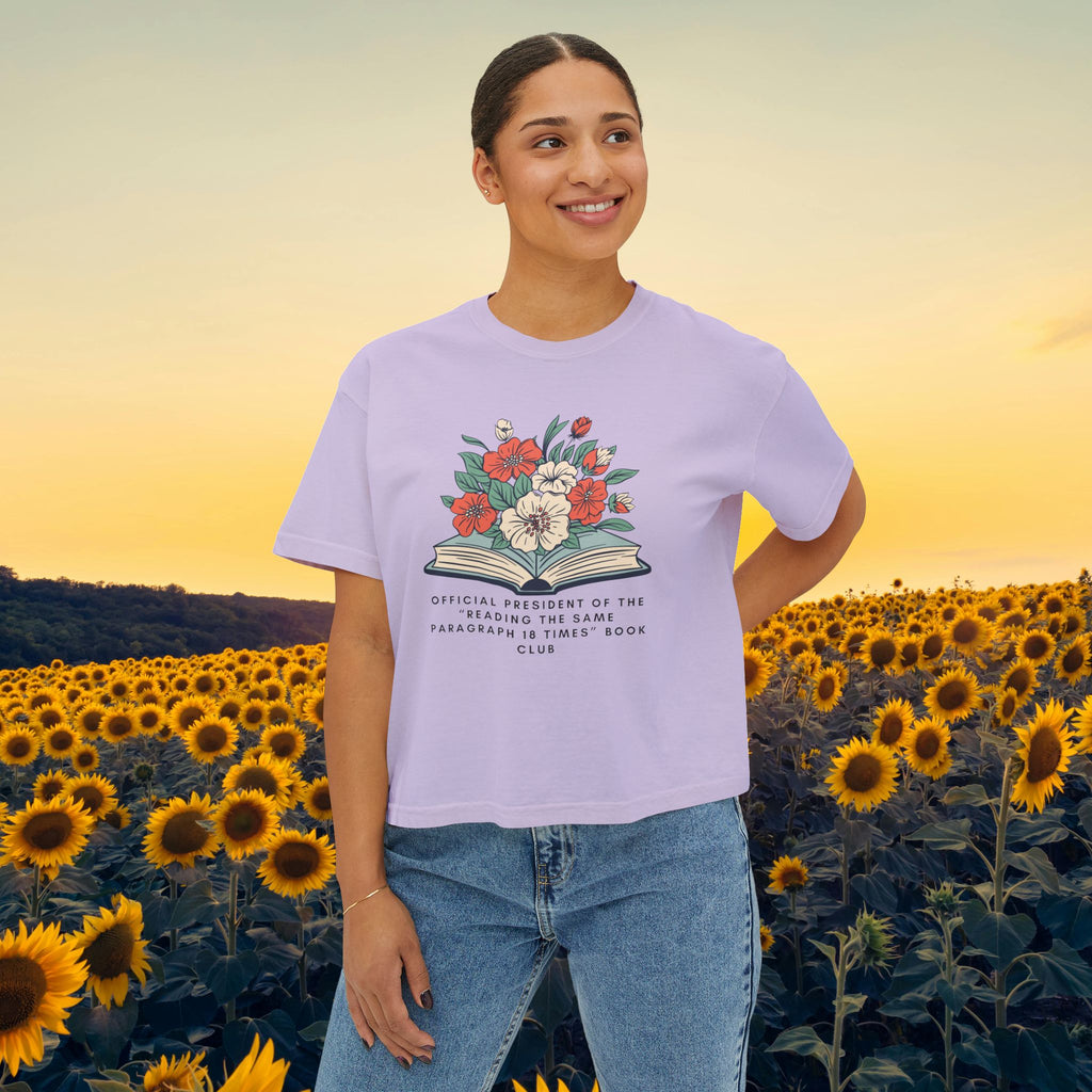 Book Club Floral Boxy Tee