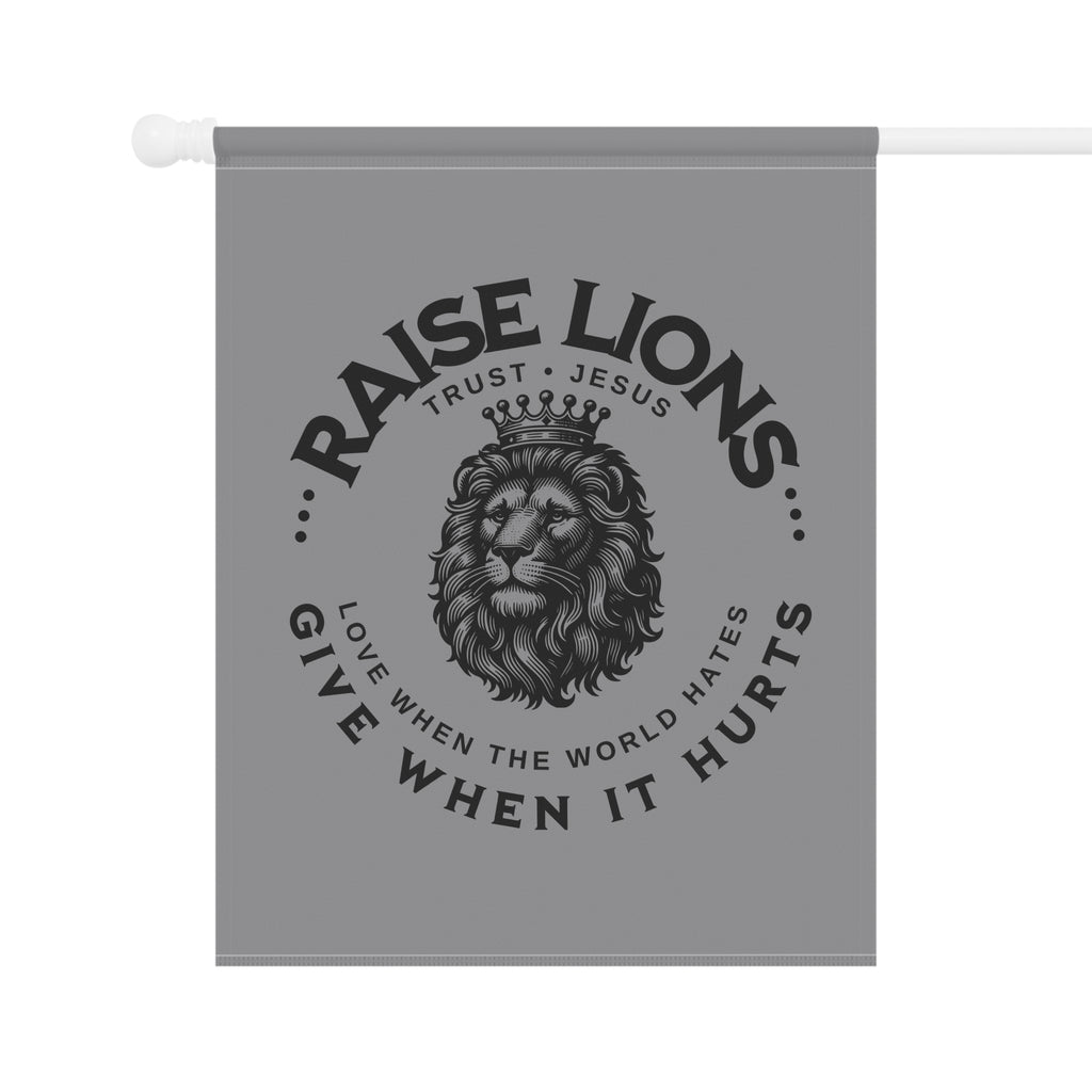 Raise Lions Garden Flag - Christian Lion Banner, 'Trust Jesus' Inspirational Yard Decor