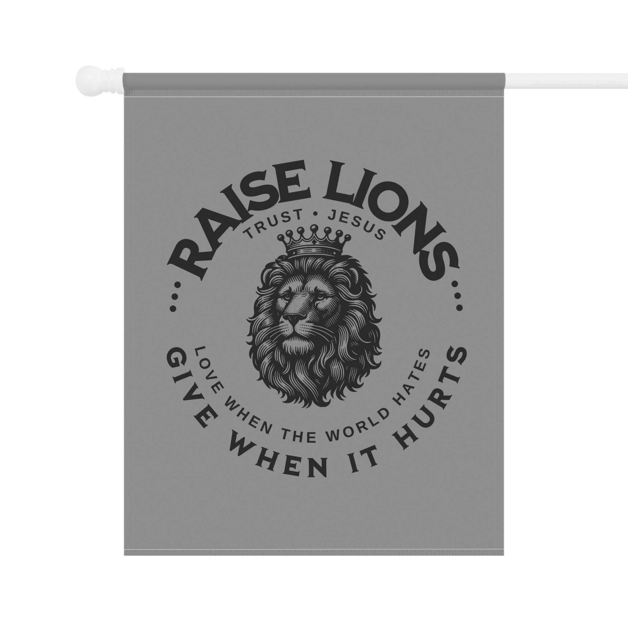 Raise Lions Garden Flag - Christian Lion Banner, 'Trust Jesus' Inspirational Yard Decor
