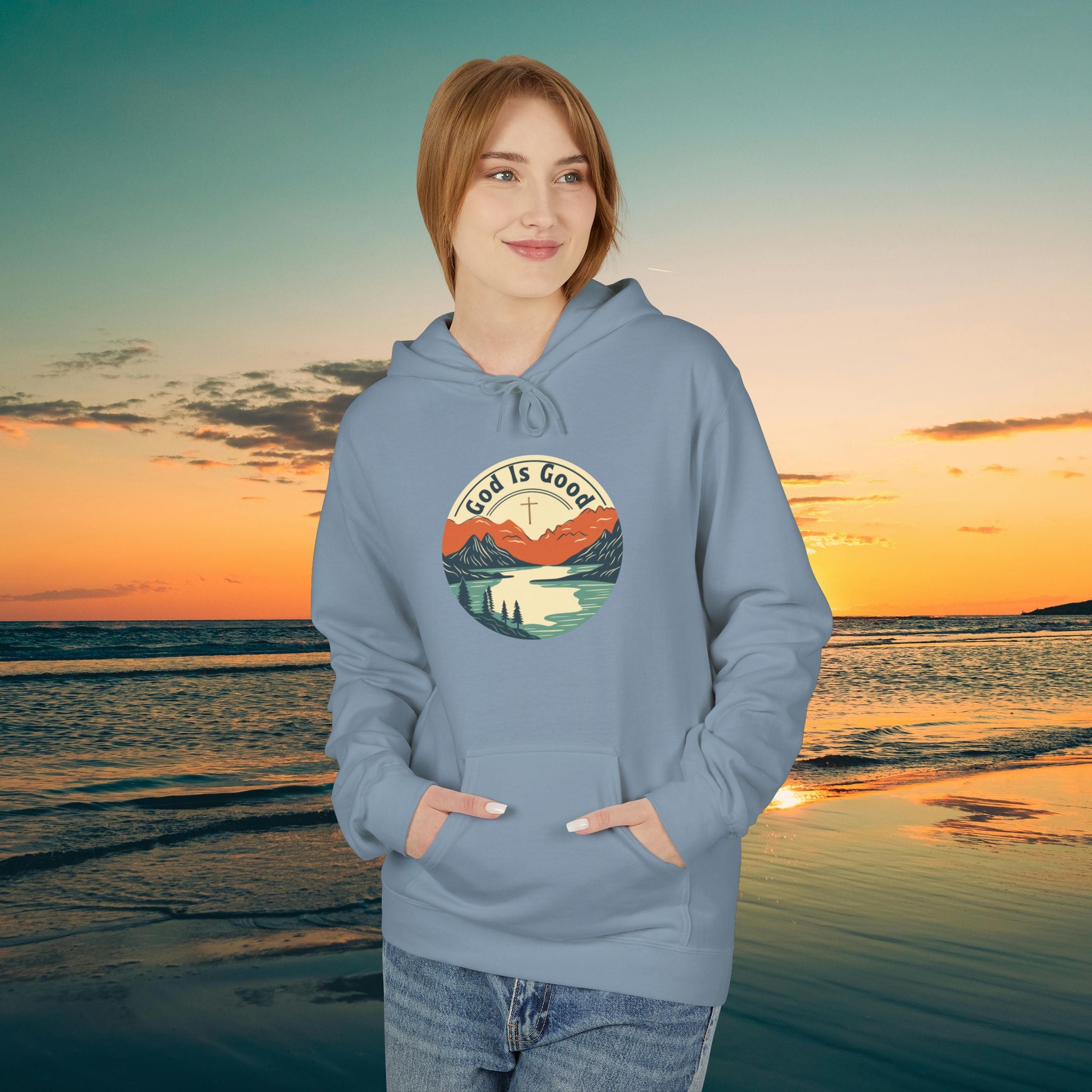 He is Good —Mountain Sunrise Hoodie