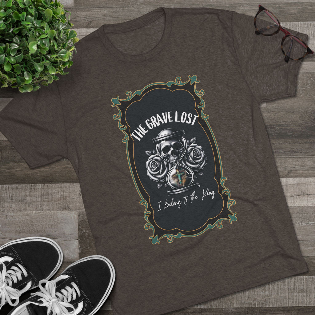 Grave Lost Skull & Roses Tee — "I Belong to the King"  Graphic Shirt
