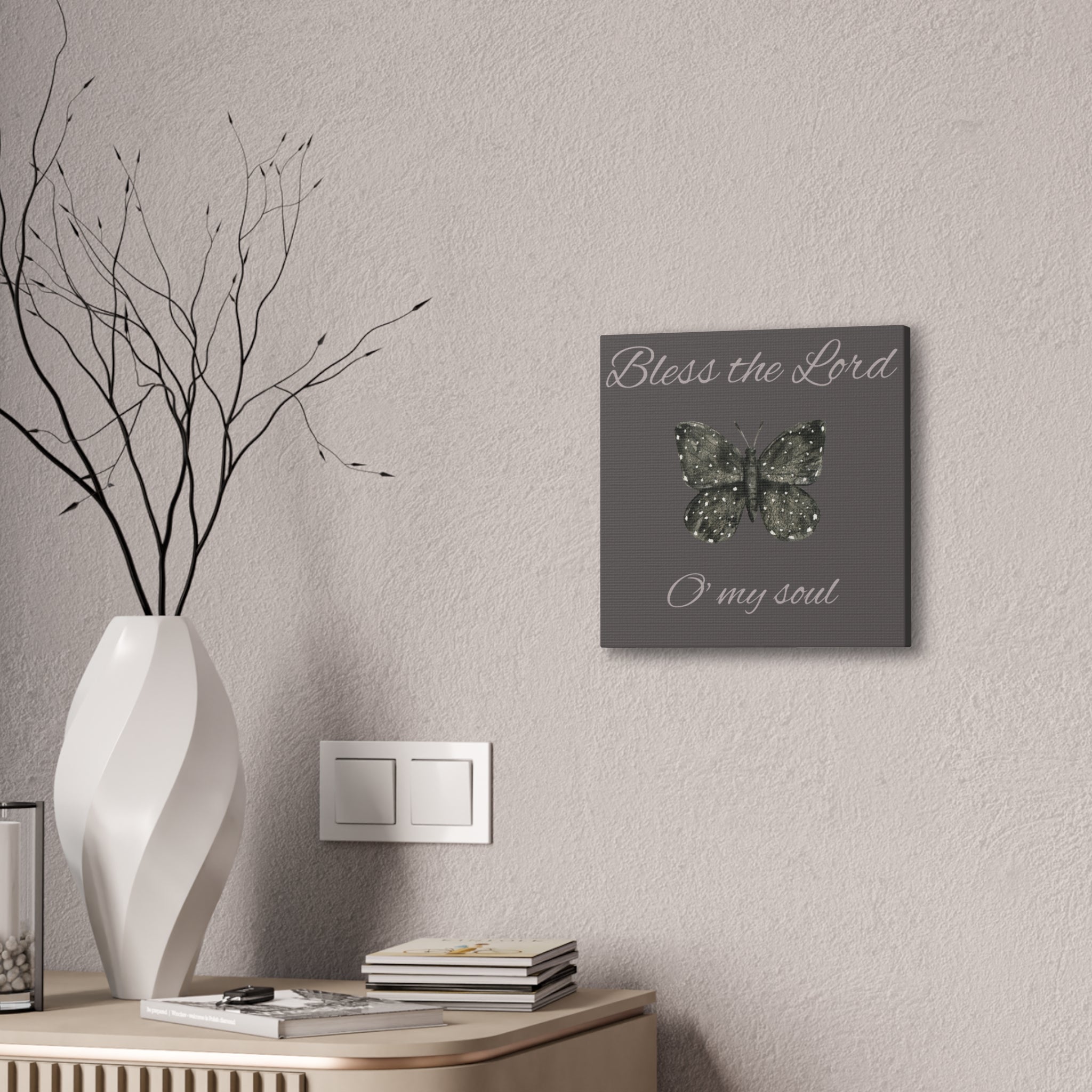 Bless the Lord Butterfly Canvas Wall Art — "Bless the Lord O' my soul" Christian Home Decor