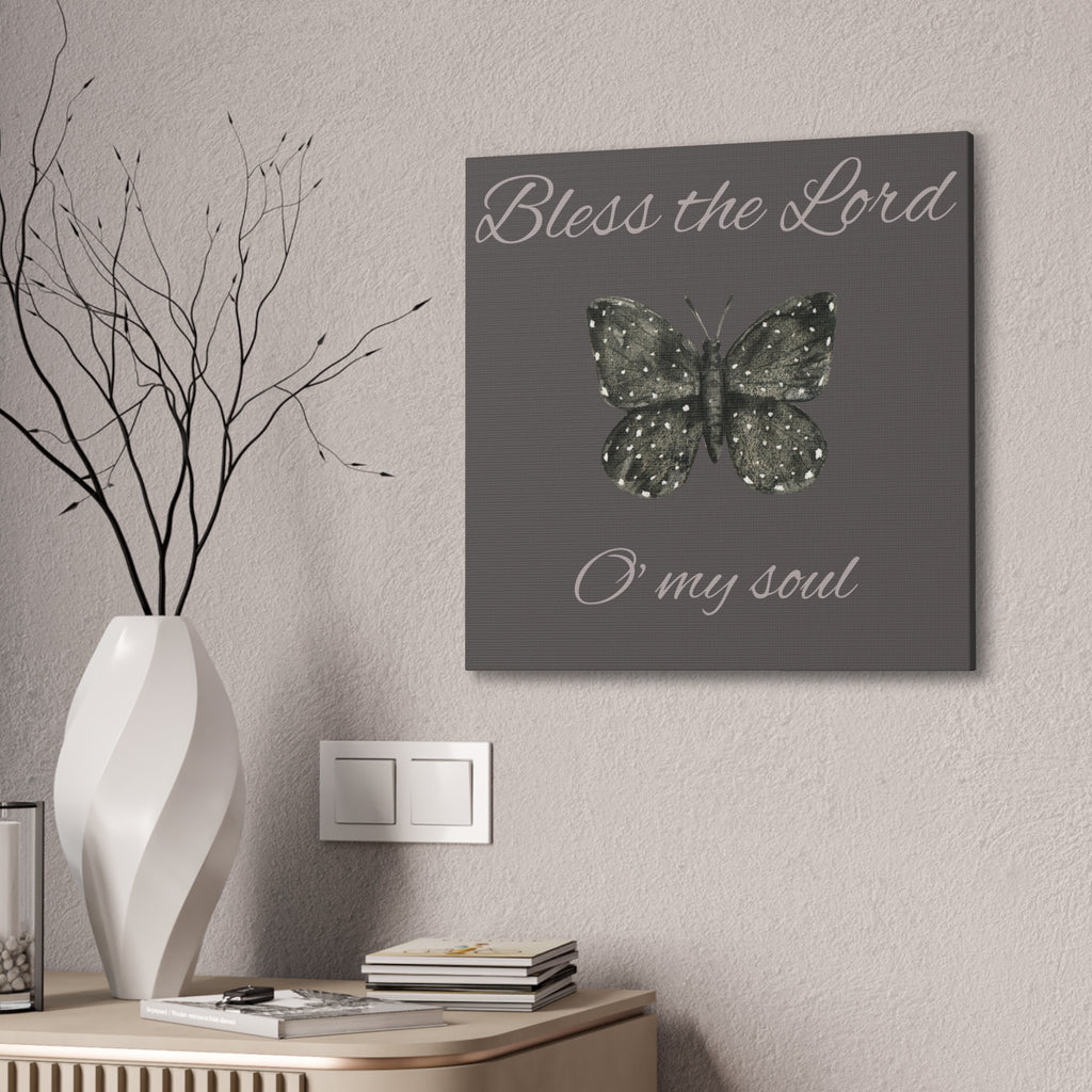 Bless the Lord Butterfly Canvas Wall Art — "Bless the Lord O' my soul" Christian Home Decor