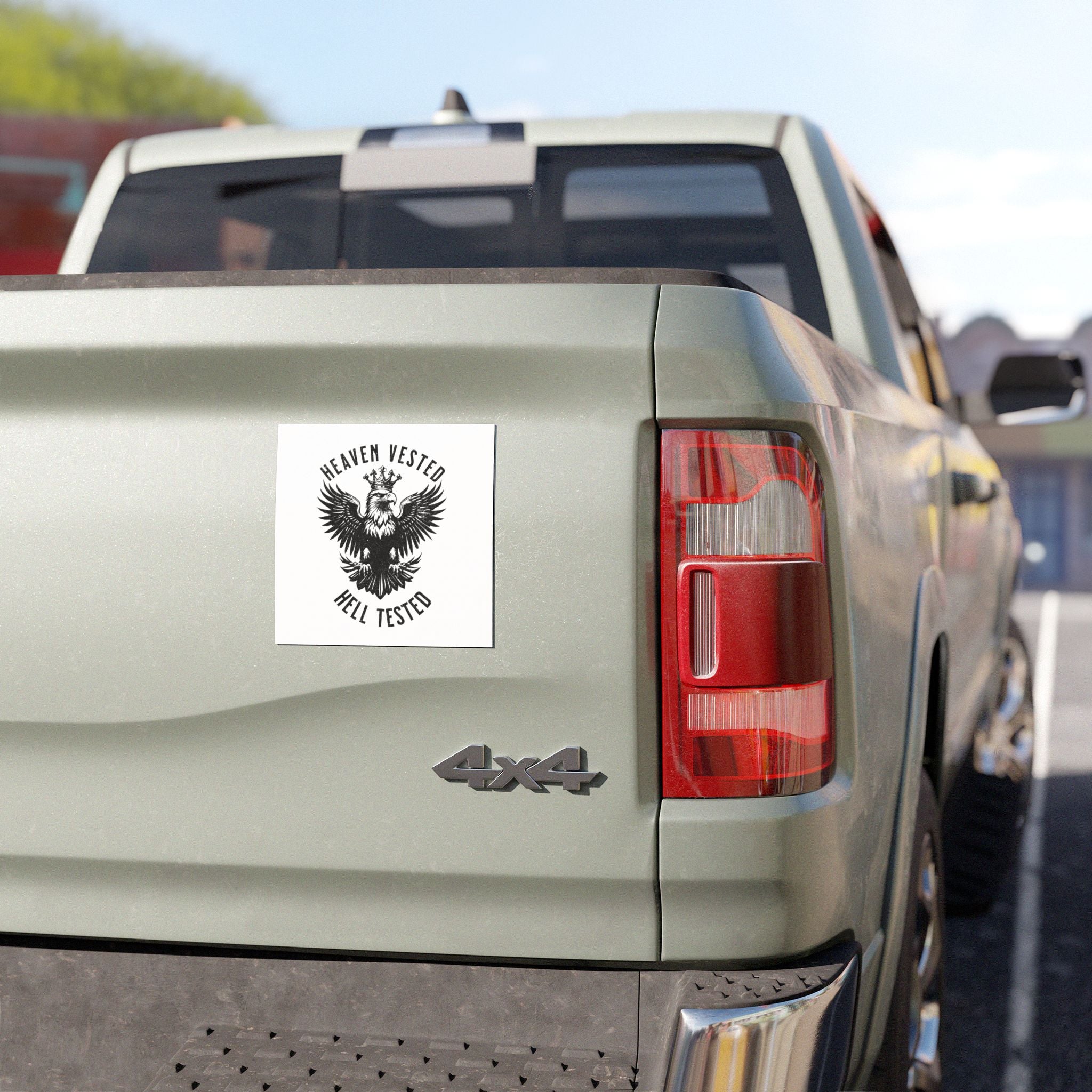 Heaven Vested Hell Tested Car Magnet