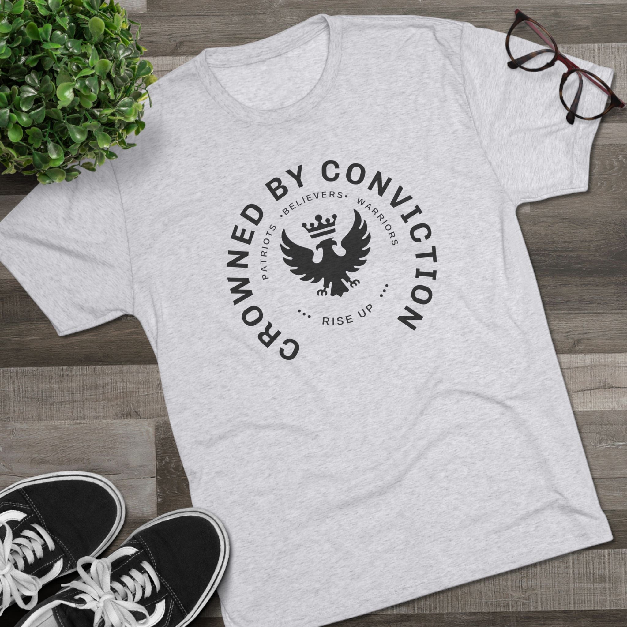 Crowned by Conviction Graphic Tee — 'Rise Up' Eagle Emblem