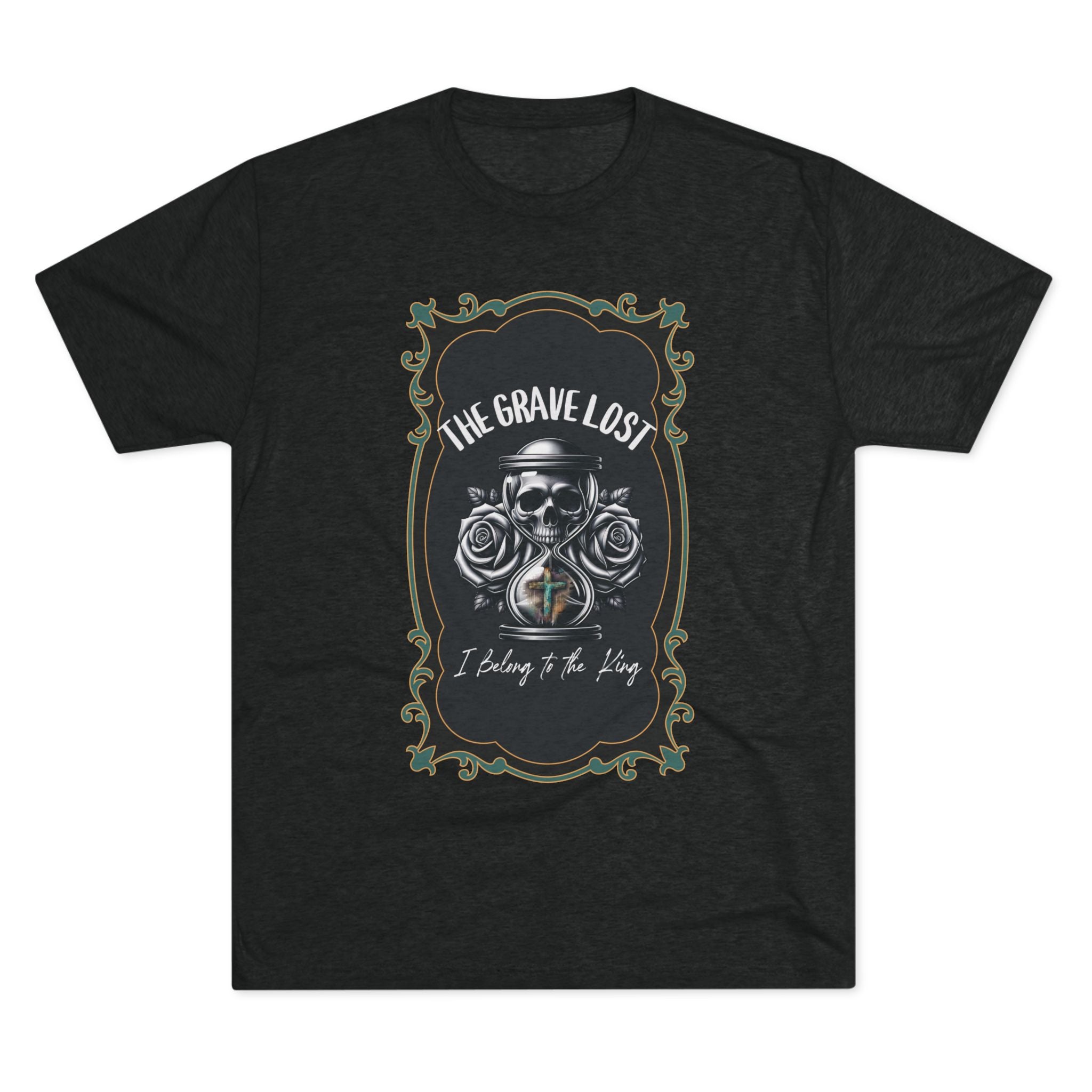 Grave Lost Skull & Roses Tee — "I Belong to the King"  Graphic Shirt