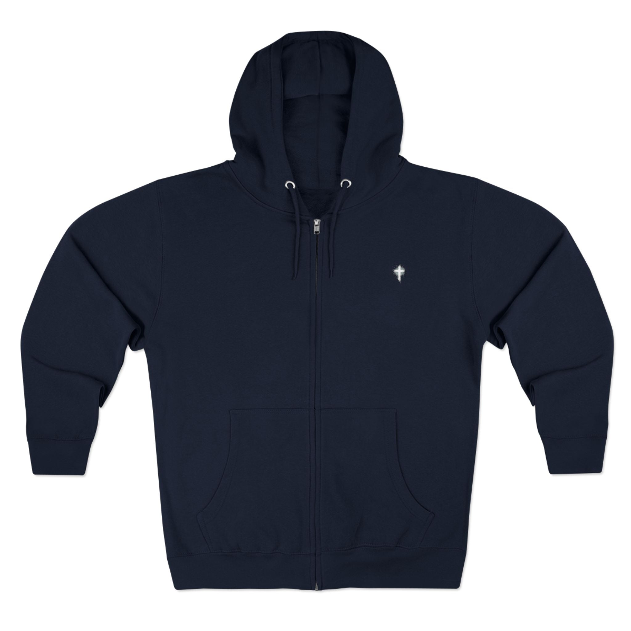 Lion Crown Zip Hoodie — "Saved Not Soft" Back Graphic Christian Streetwear
