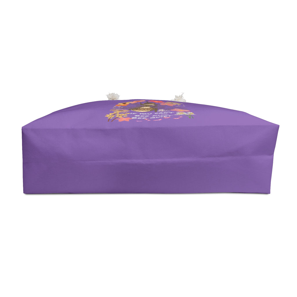 Purple Floral Bee Weekender Bag – “If You Can’t Bee Kind Bee Quiet” Travel Tote