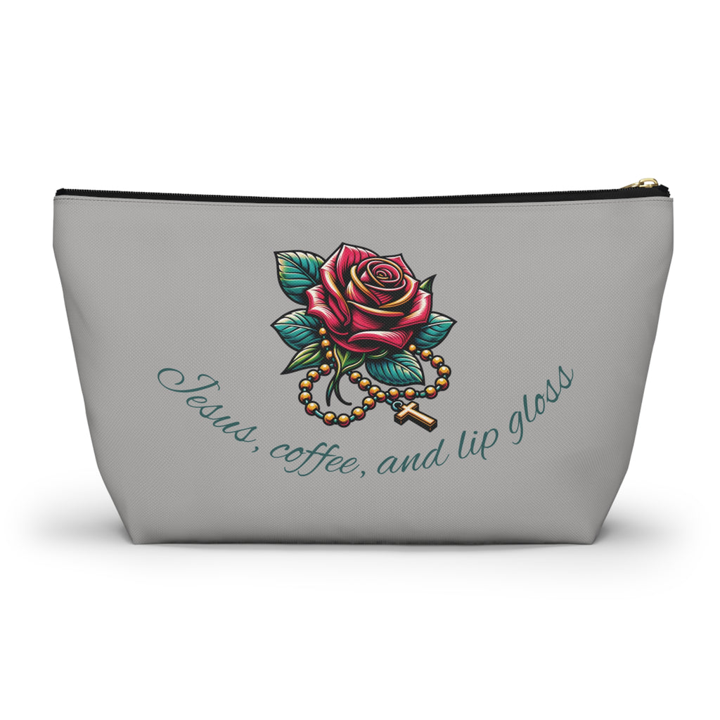 Accessory Pouch — "Jesus, Coffee, and Lip Gloss" Cosmetic Bag