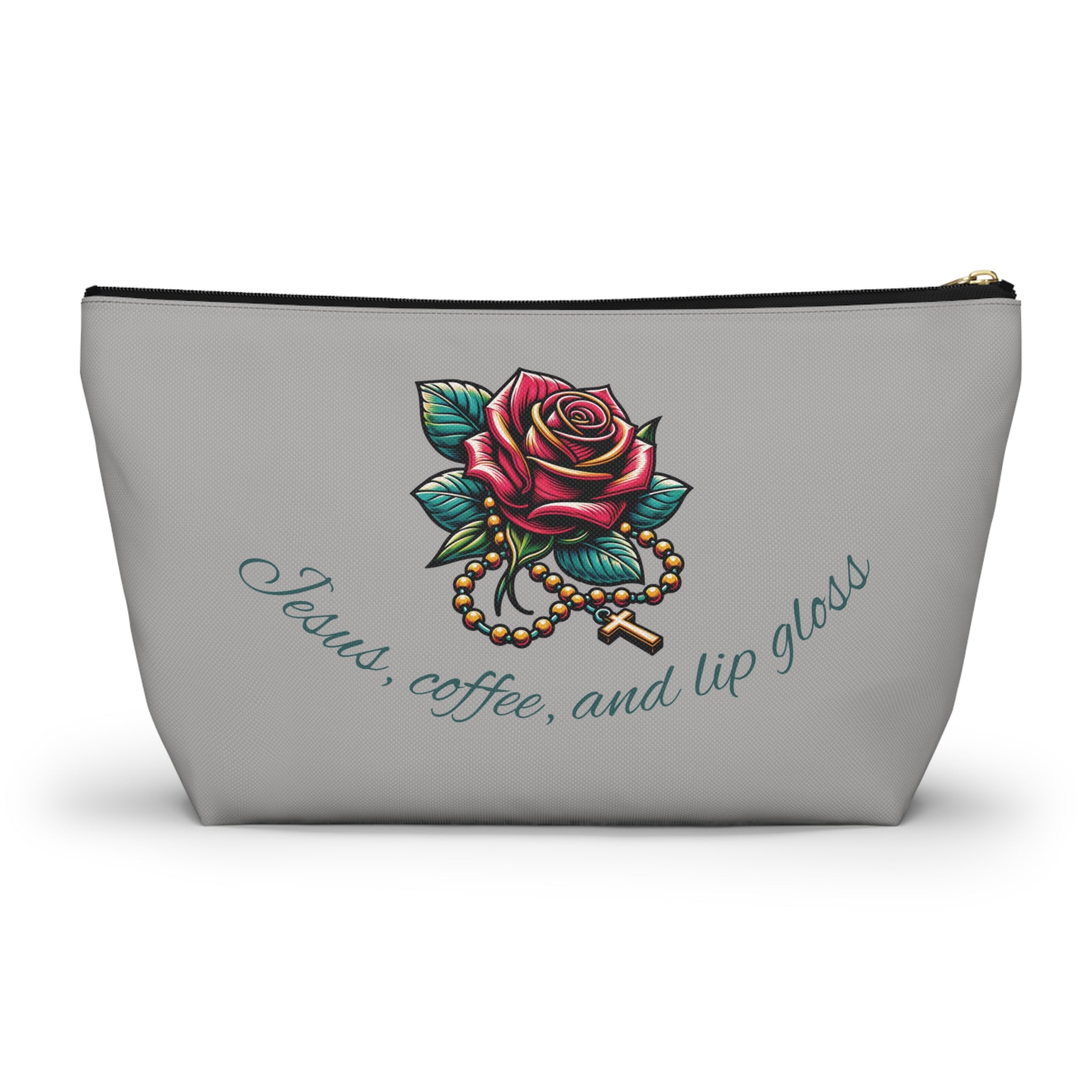 Accessory Pouch — "Jesus, Coffee, and Lip Gloss" Cosmetic Bag