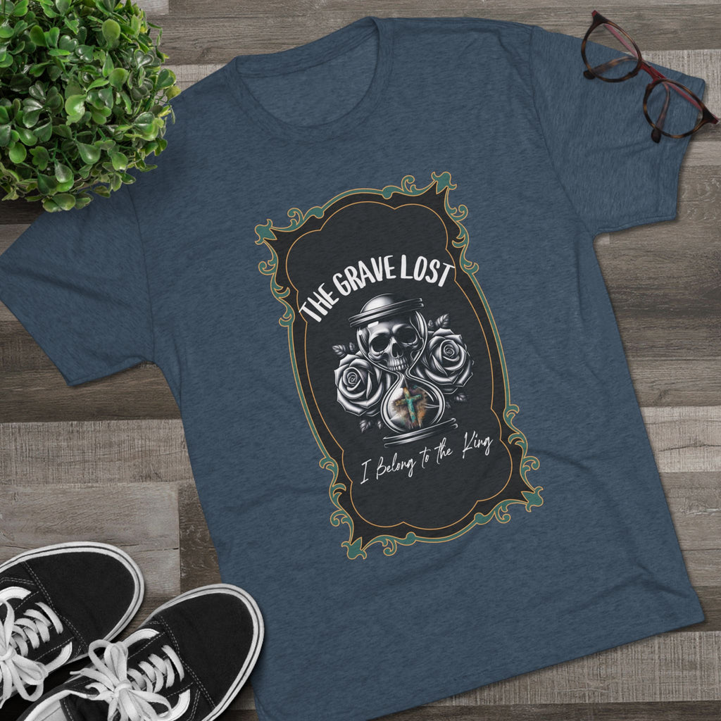 Grave Lost Skull & Roses Tee — "I Belong to the King"  Graphic Shirt