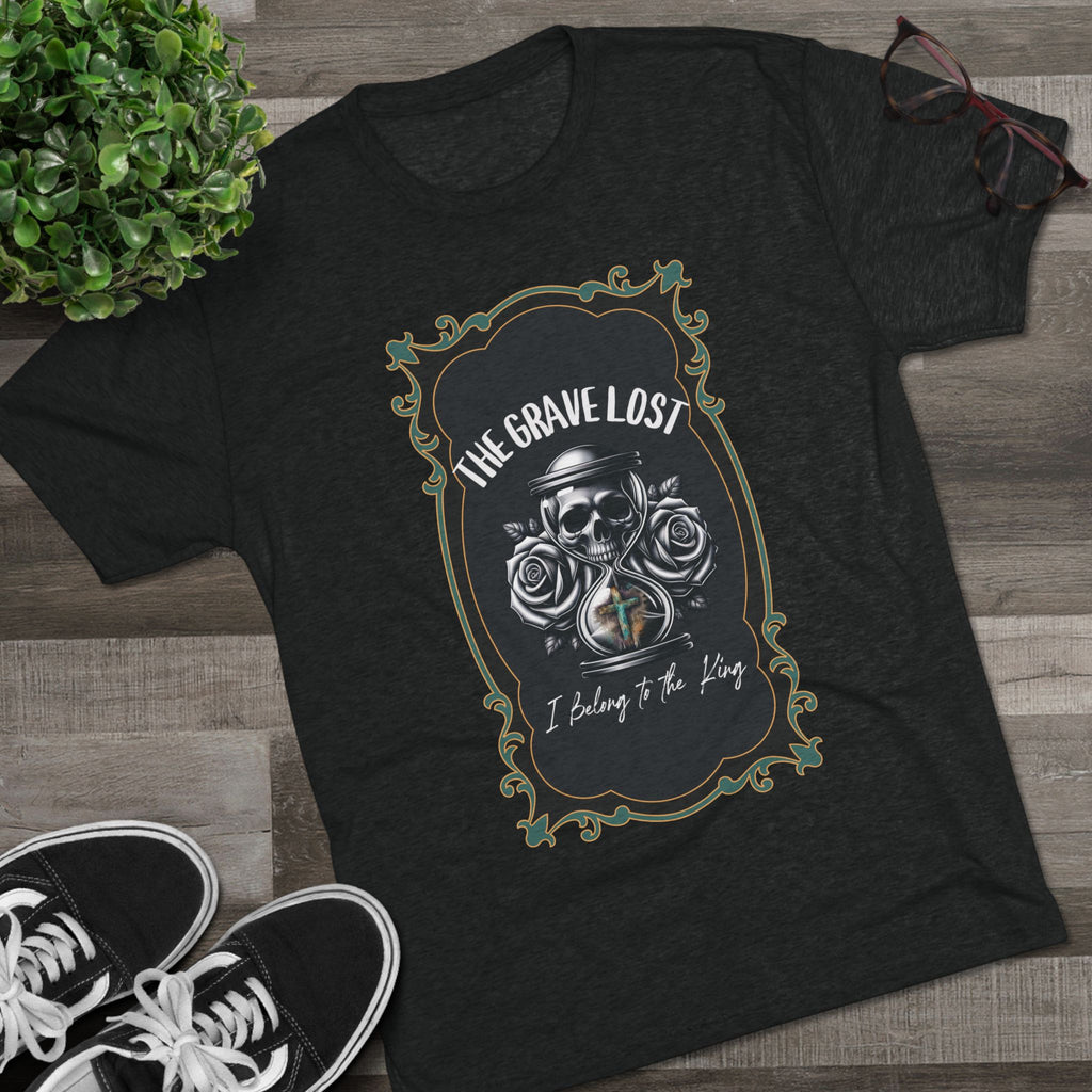 Grave Lost Skull & Roses Tee — "I Belong to the King"  Graphic Shirt