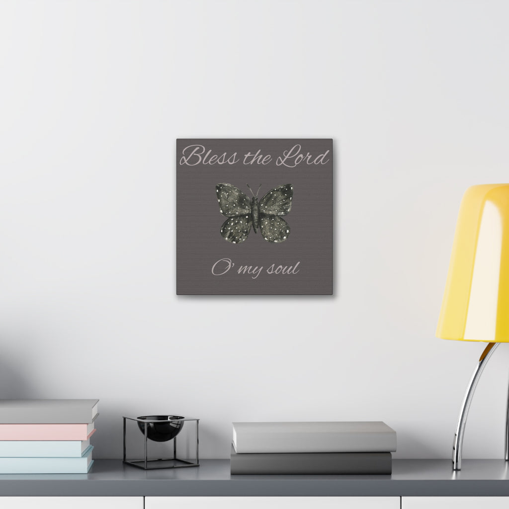 Bless the Lord Butterfly Canvas Wall Art — "Bless the Lord O' my soul" Christian Home Decor