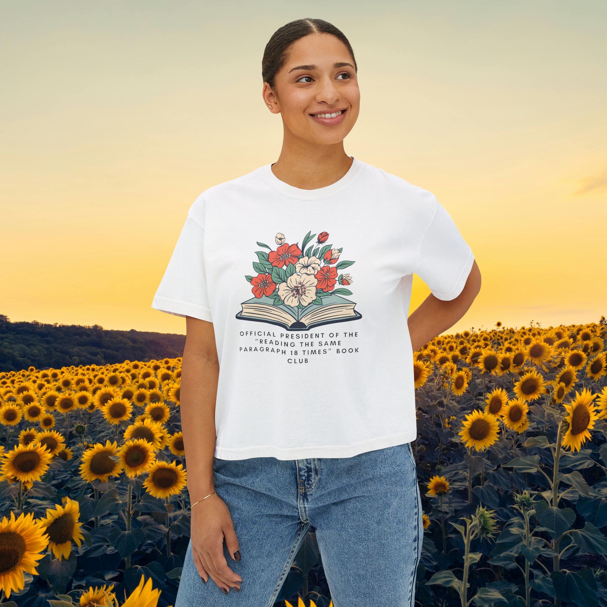 Book Club Floral Boxy Tee