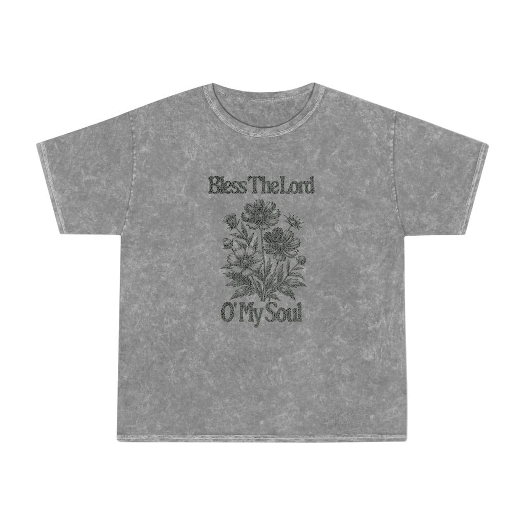 Bless The Lord O' My Soul Floral Mineral Wash T‑Shirt — Vintage Christian Tee