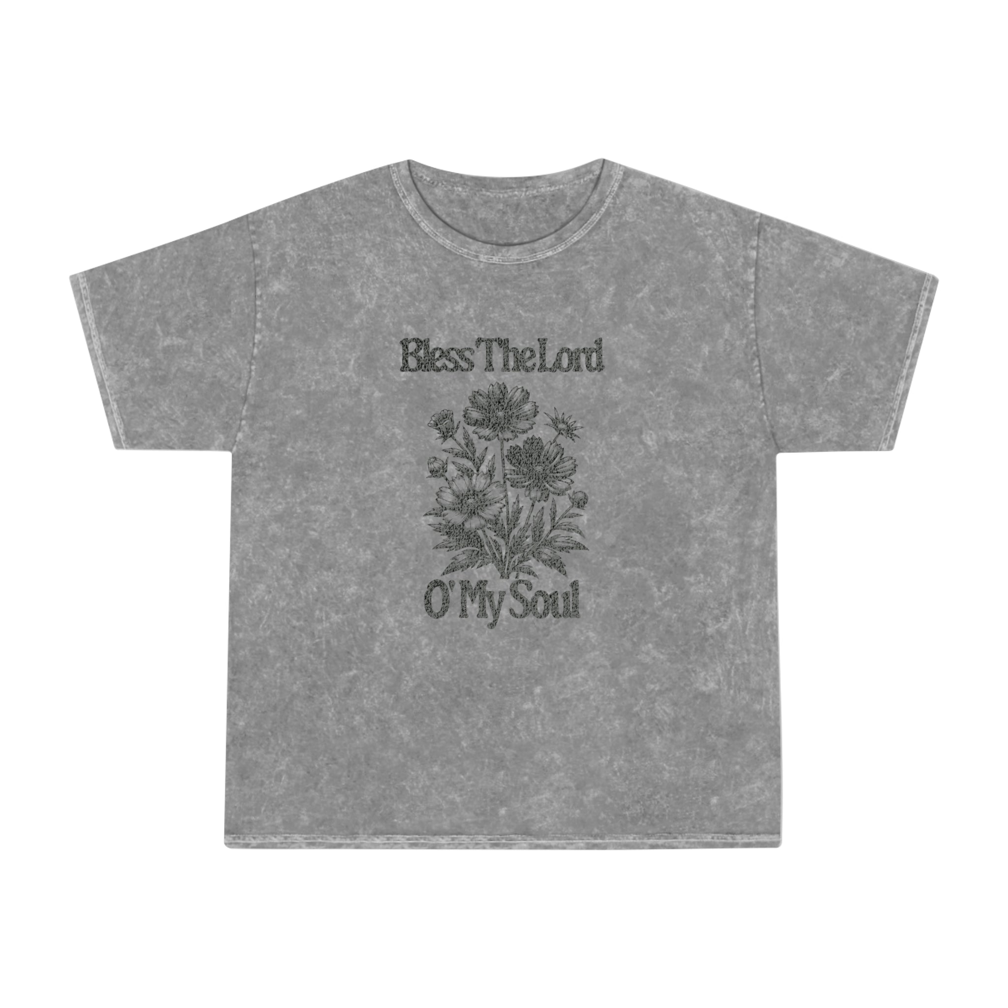 Bless The Lord O' My Soul Floral Mineral Wash T‑Shirt — Vintage Christian Tee