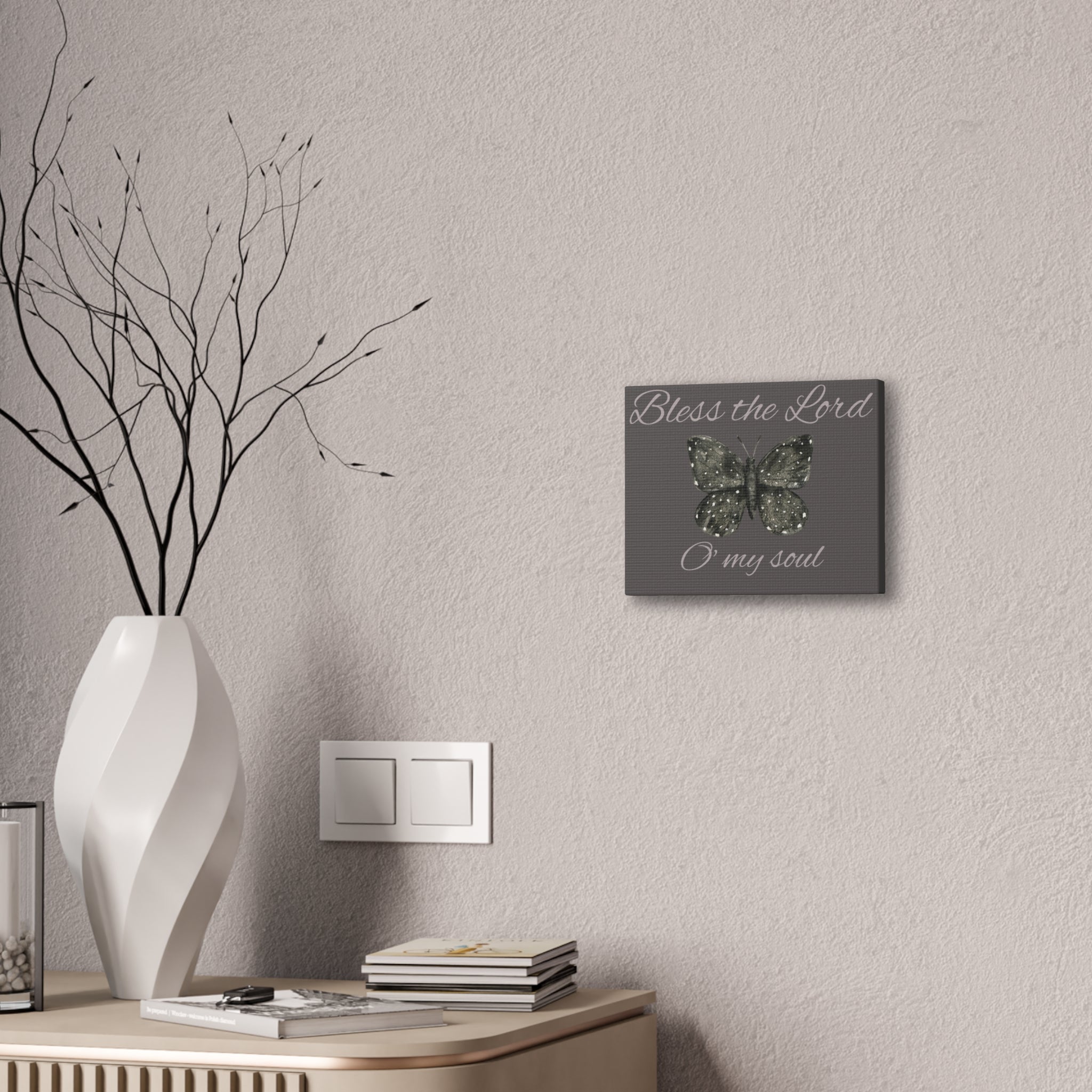 Bless the Lord Butterfly Canvas Wall Art — "Bless the Lord O' my soul" Christian Home Decor