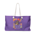 Purple Floral Bee Weekender Bag – “If You Can’t Bee Kind Bee Quiet” Travel Tote