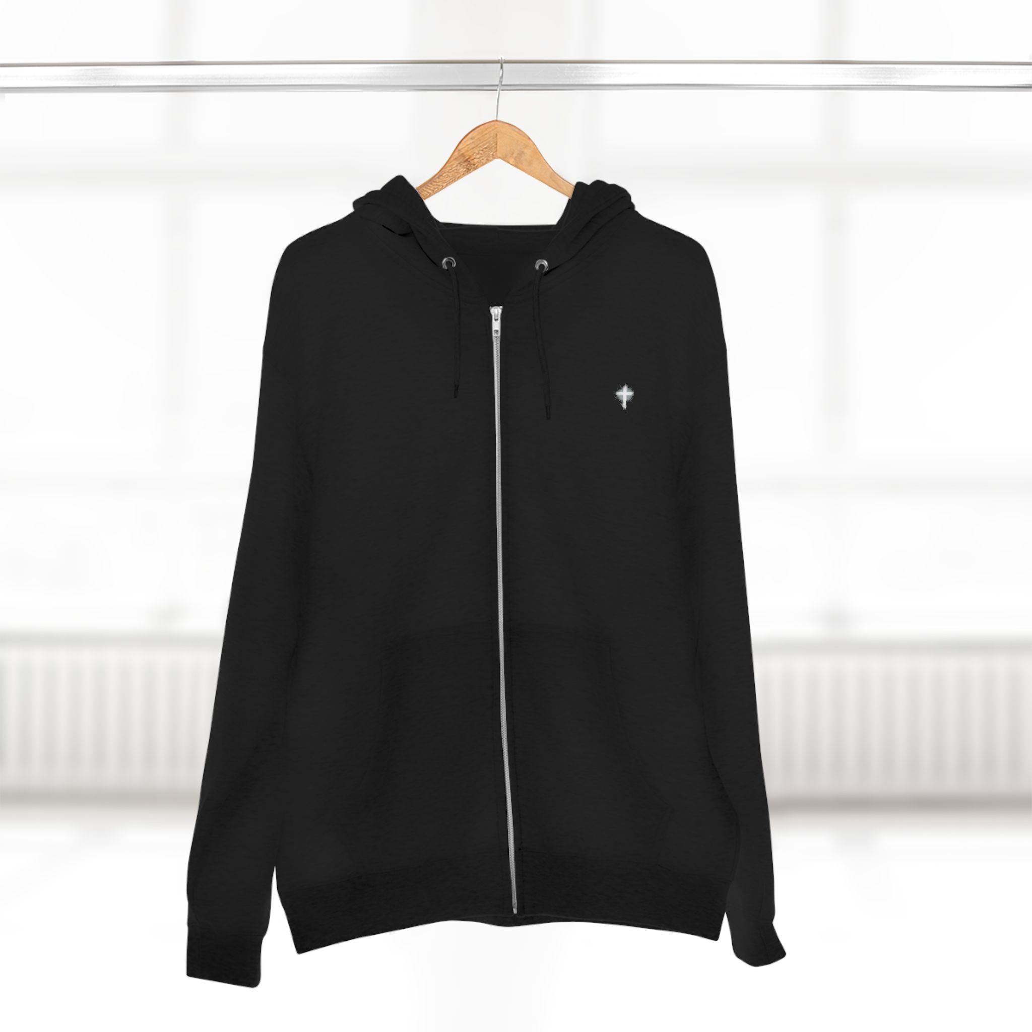 Lion Crown Zip Hoodie — "Saved Not Soft" Back Graphic Christian Streetwear