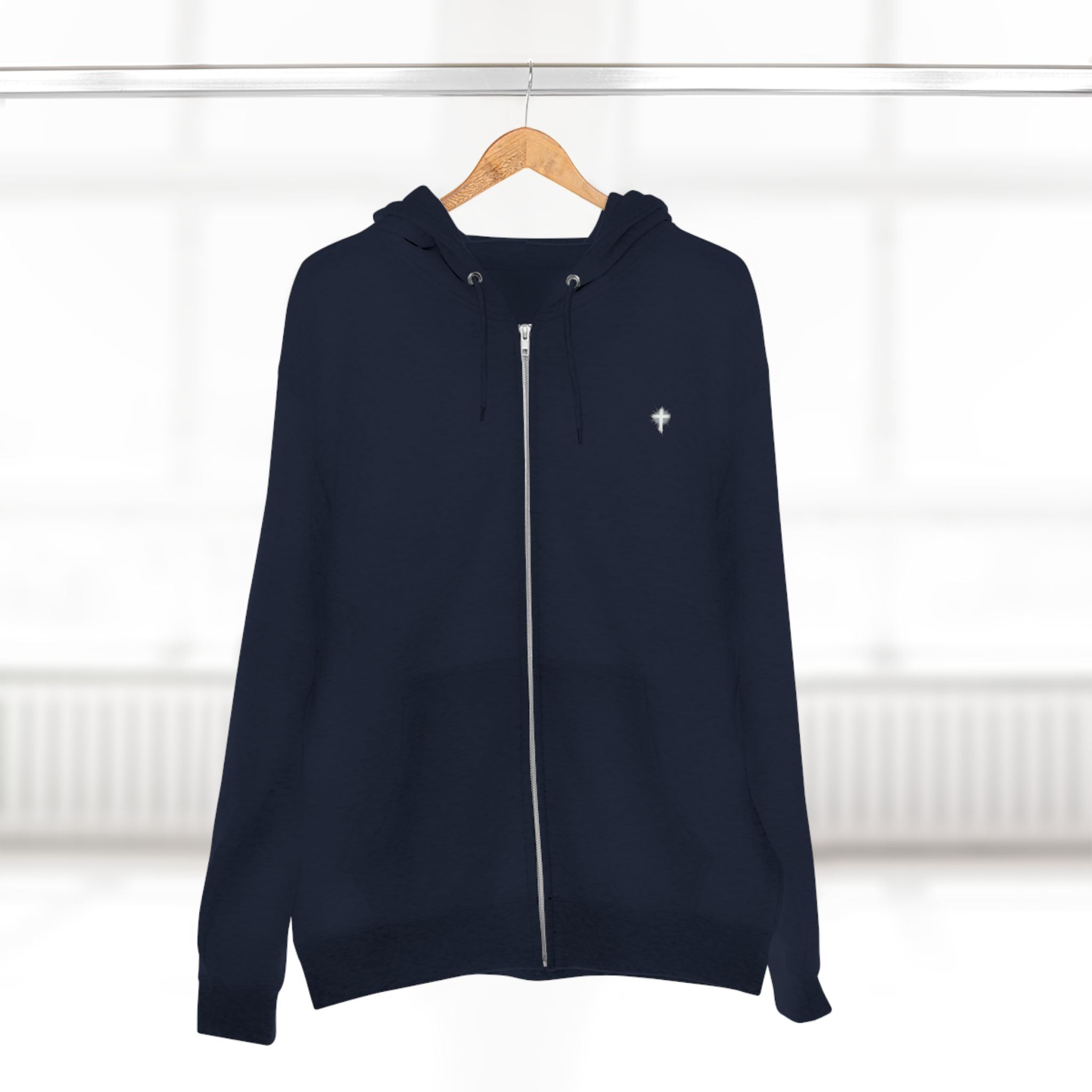 Lion Crown Zip Hoodie — "Saved Not Soft" Back Graphic Christian Streetwear