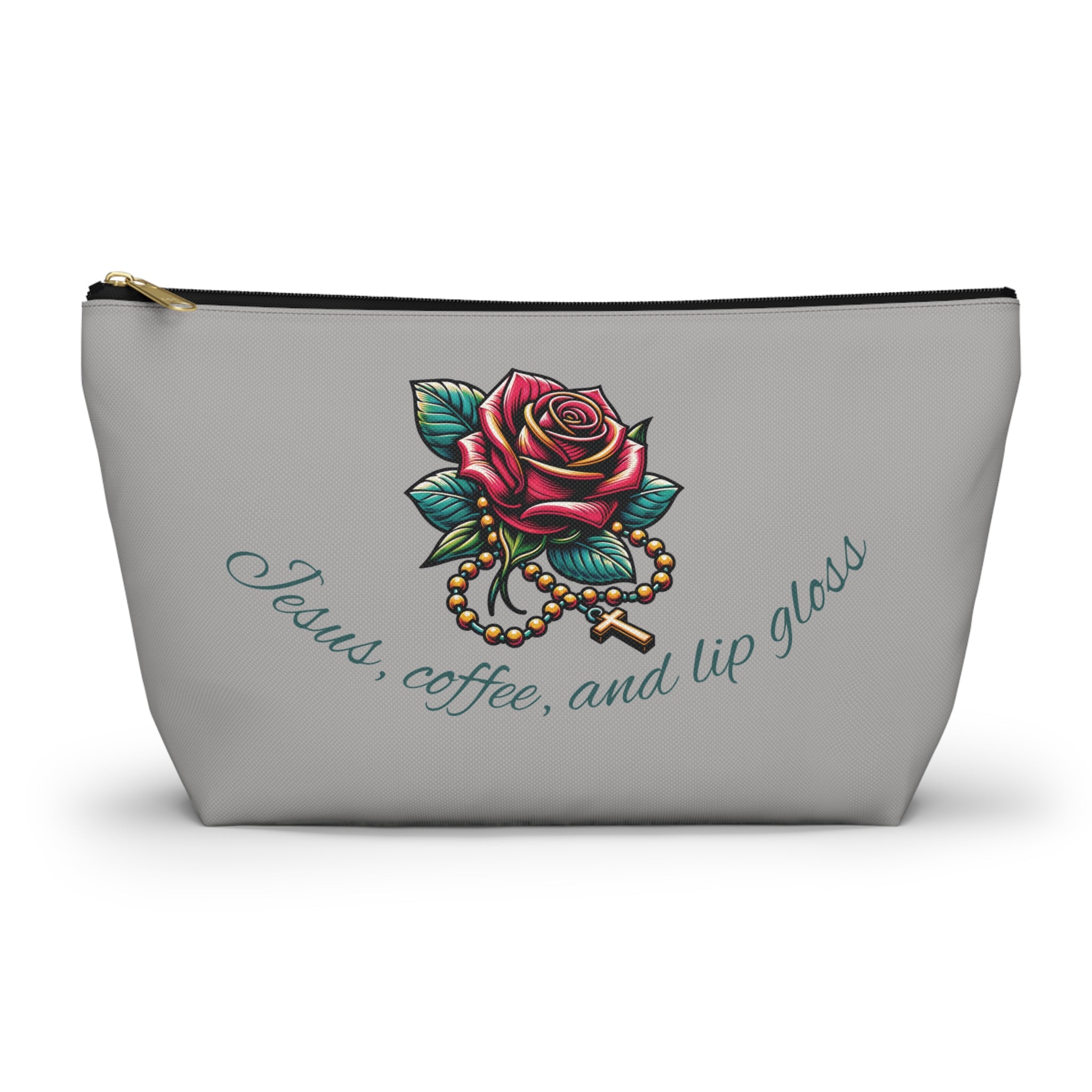 Accessory Pouch — "Jesus, Coffee, and Lip Gloss" Cosmetic Bag