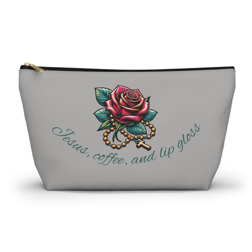 Accessory Pouch — "Jesus, Coffee, and Lip Gloss" Cosmetic Bag