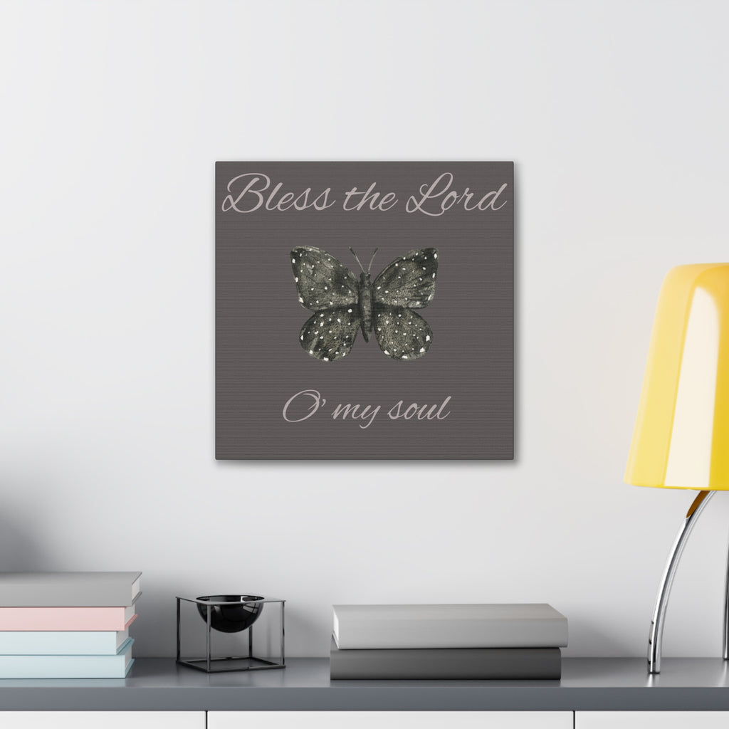 Bless the Lord Butterfly Canvas Wall Art — "Bless the Lord O' my soul" Christian Home Decor