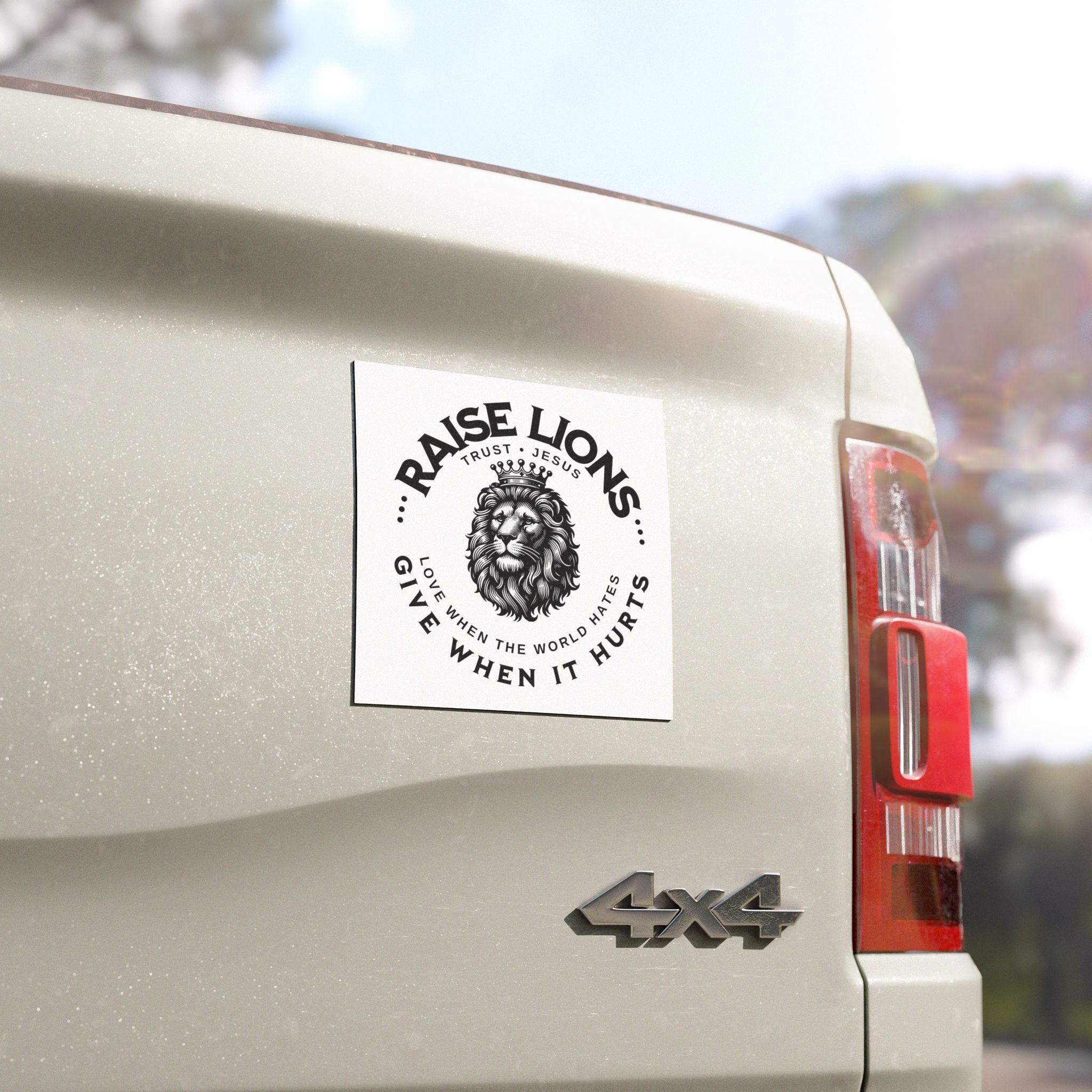 Raise Lions  — Trust Jesus Car Magnet