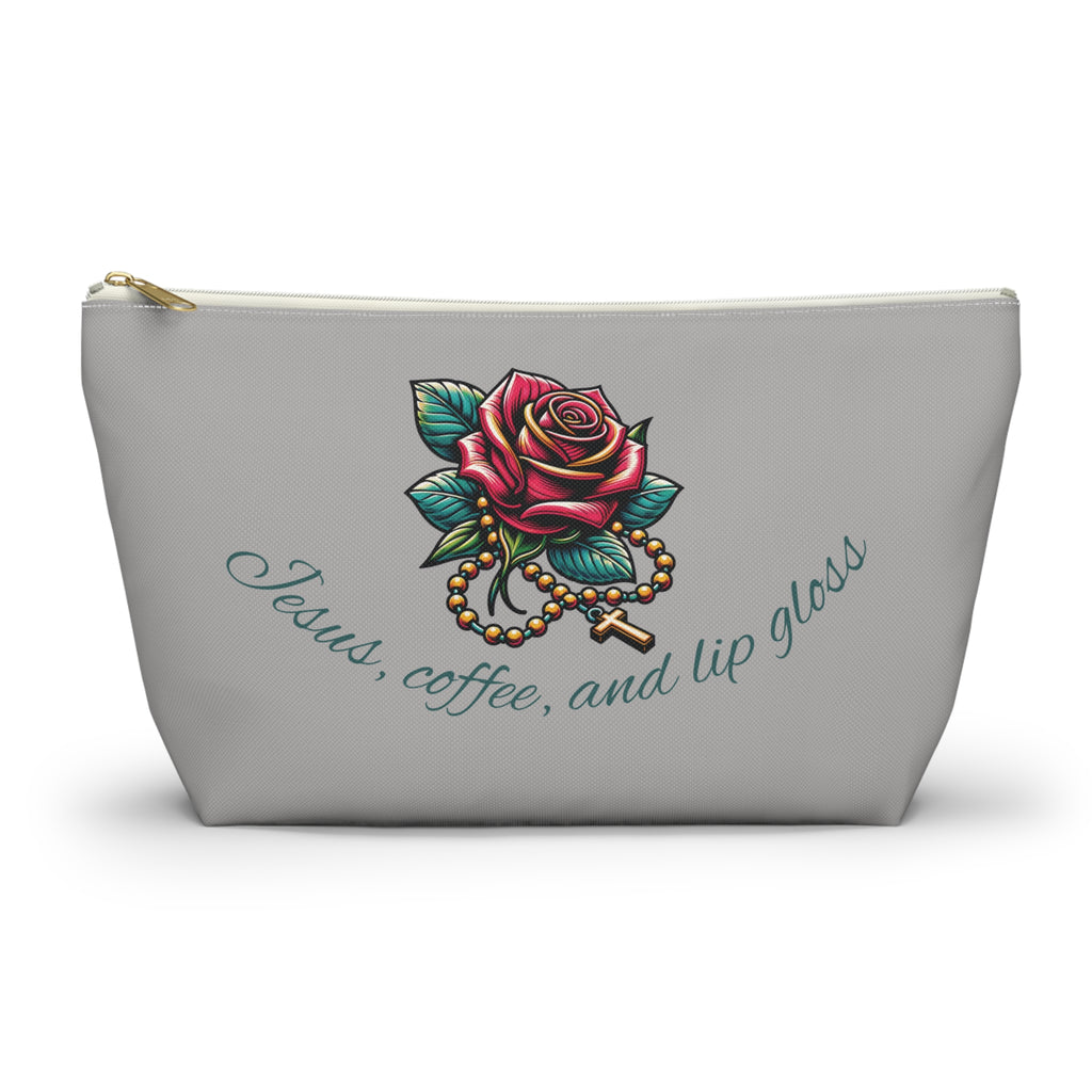 Accessory Pouch — "Jesus, Coffee, and Lip Gloss" Cosmetic Bag