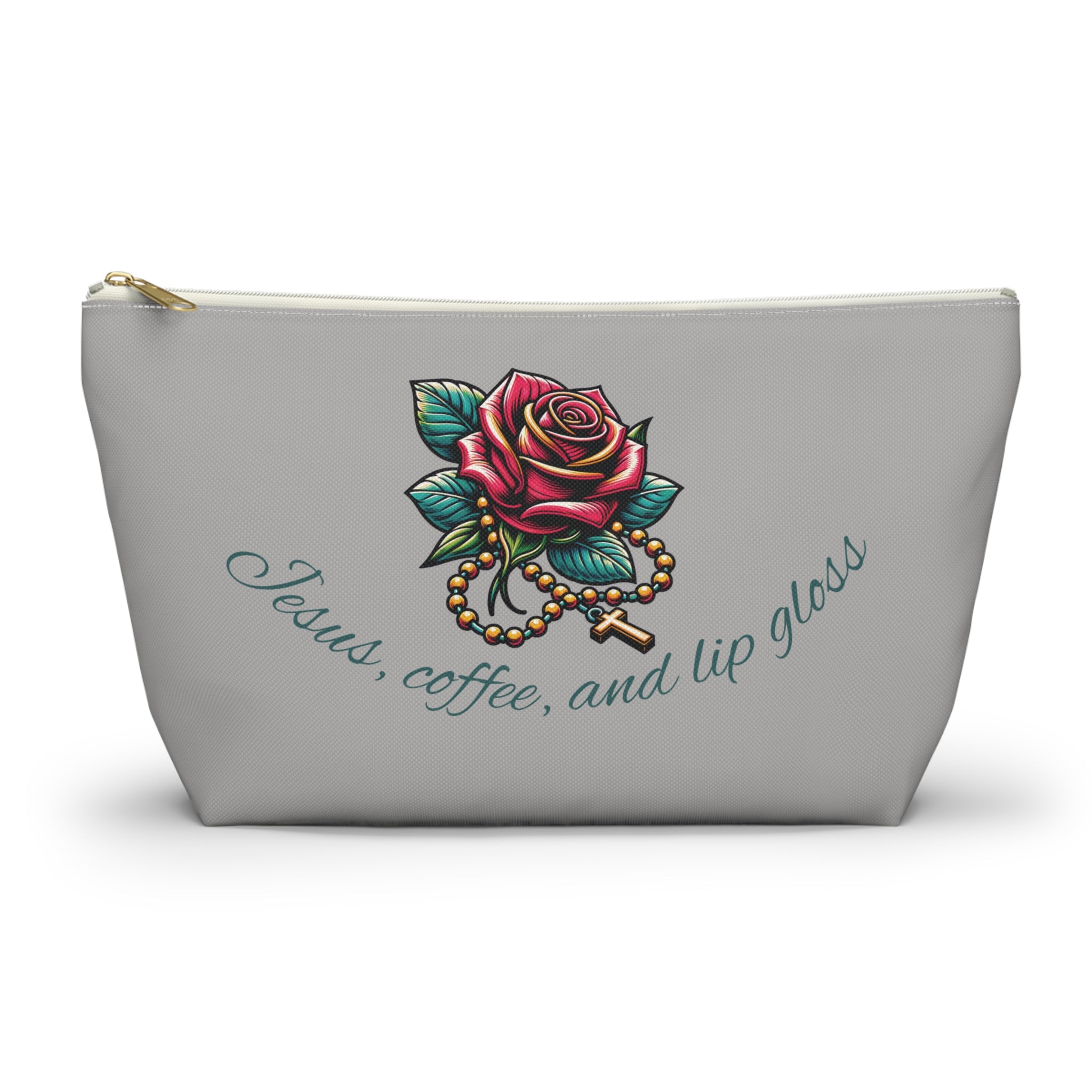 Accessory Pouch — "Jesus, Coffee, and Lip Gloss" Cosmetic Bag