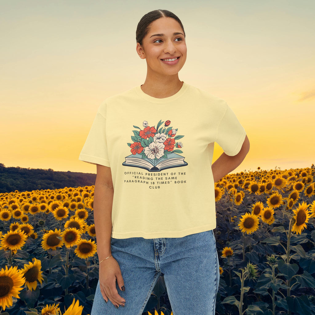Book Club Floral Boxy Tee