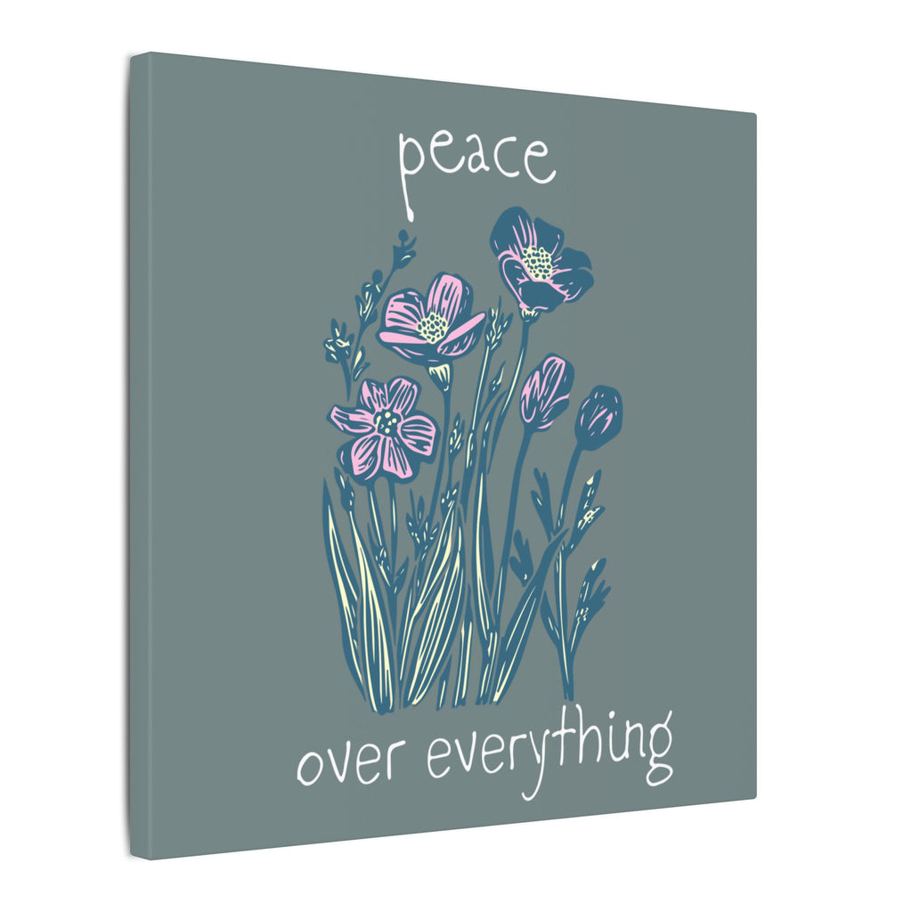 Peace Over Everything Floral Canvas Wall Art
