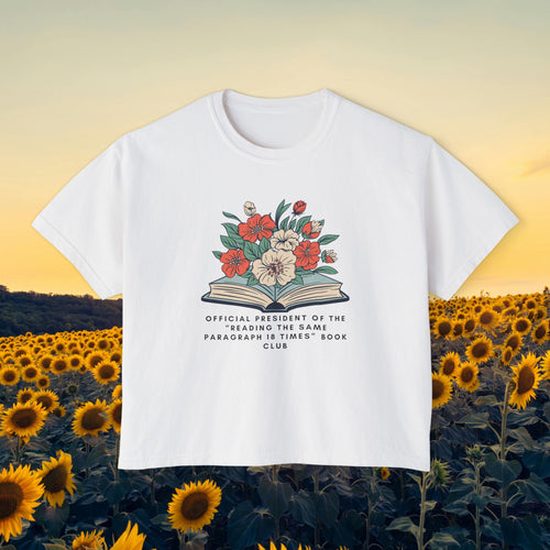 Book Club Floral Boxy Tee