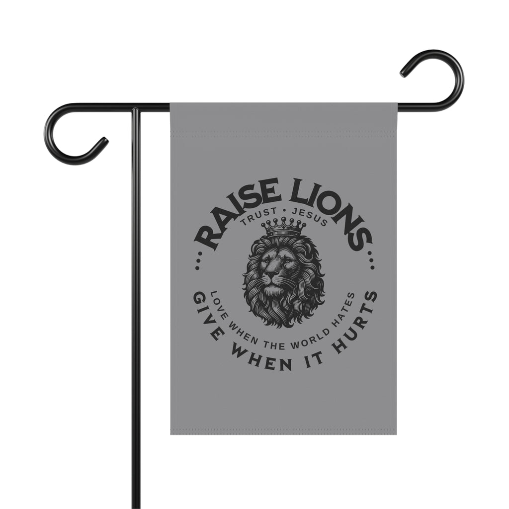 Raise Lions Garden Flag - Christian Lion Banner, 'Trust Jesus' Inspirational Yard Decor