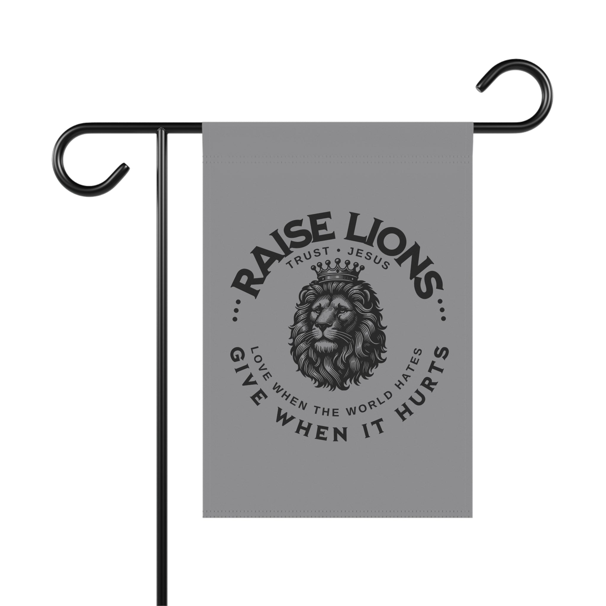 Raise Lions Garden Flag - Christian Lion Banner, 'Trust Jesus' Inspirational Yard Decor