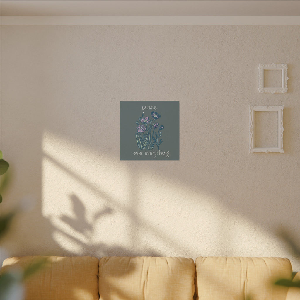 Peace Over Everything Floral Canvas Wall Art
