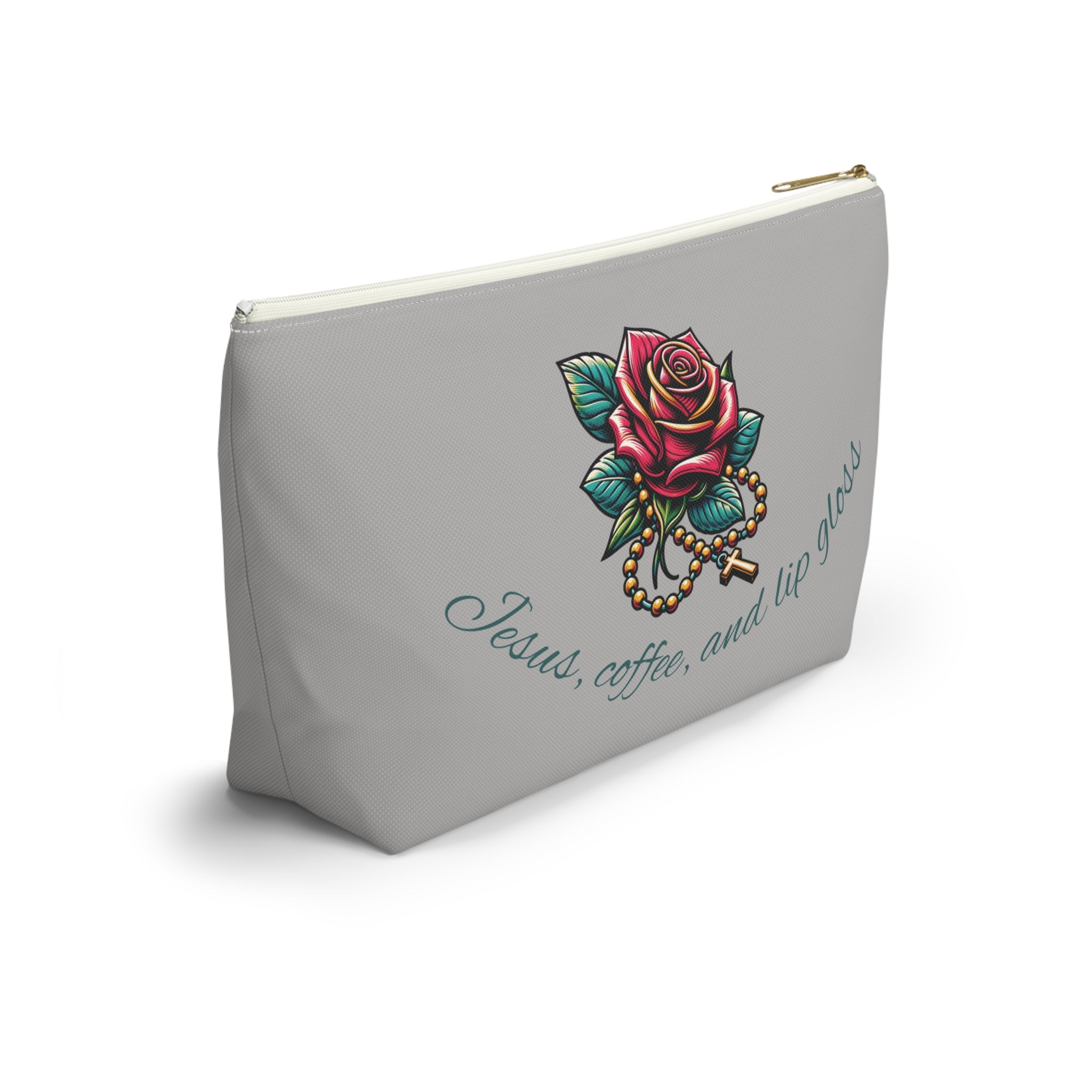 Accessory Pouch — "Jesus, Coffee, and Lip Gloss" Cosmetic Bag
