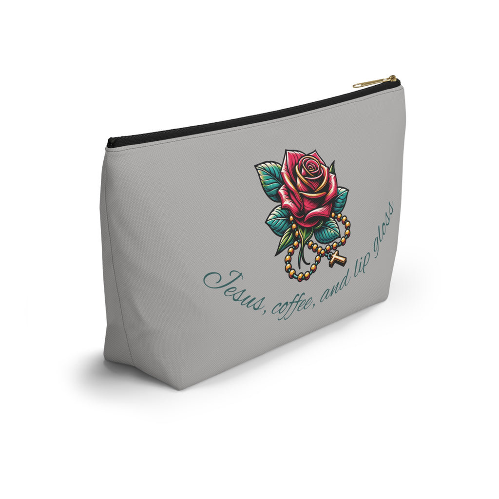 Accessory Pouch — "Jesus, Coffee, and Lip Gloss" Cosmetic Bag