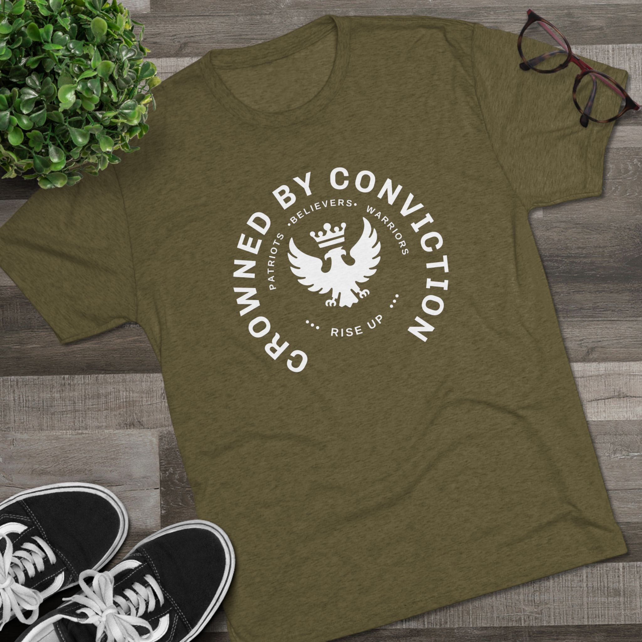 Crowned by Conviction Graphic Tee — 'Rise Up' Eagle Emblem
