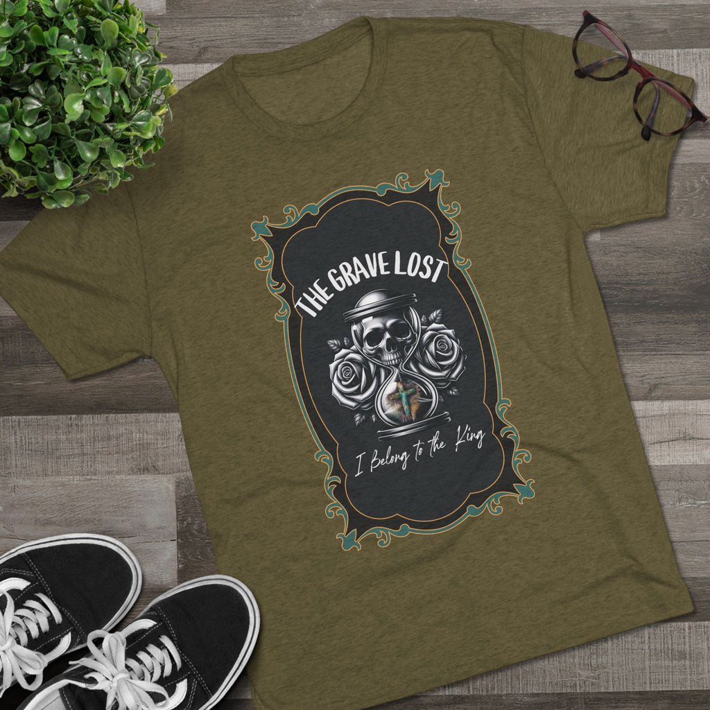 Grave Lost Skull & Roses Tee — "I Belong to the King"  Graphic Shirt