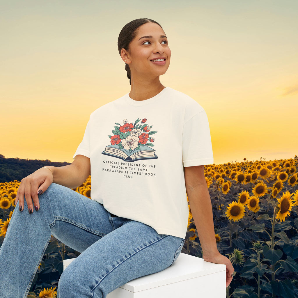 Book Club Floral Boxy Tee