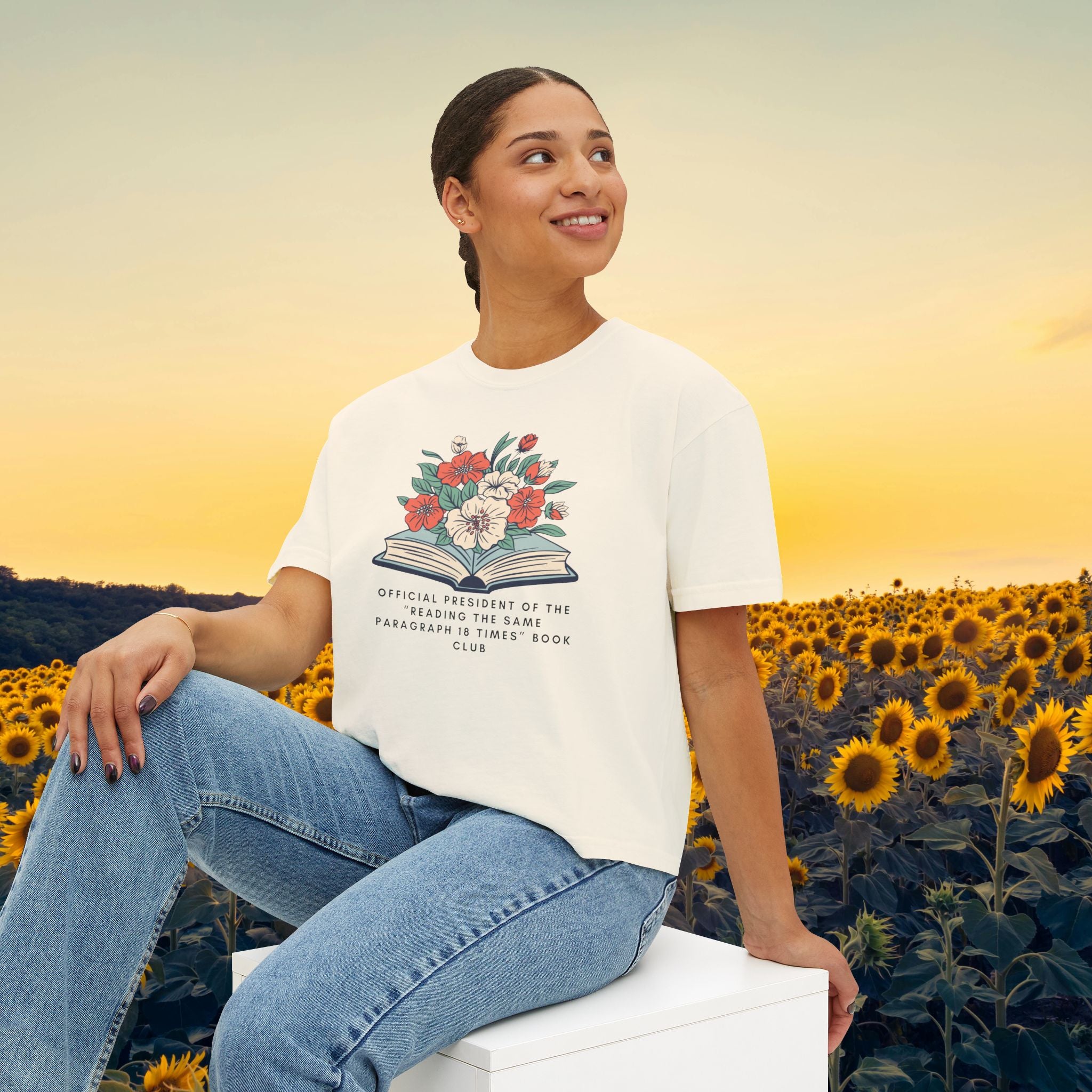 Book Club Floral Boxy Tee